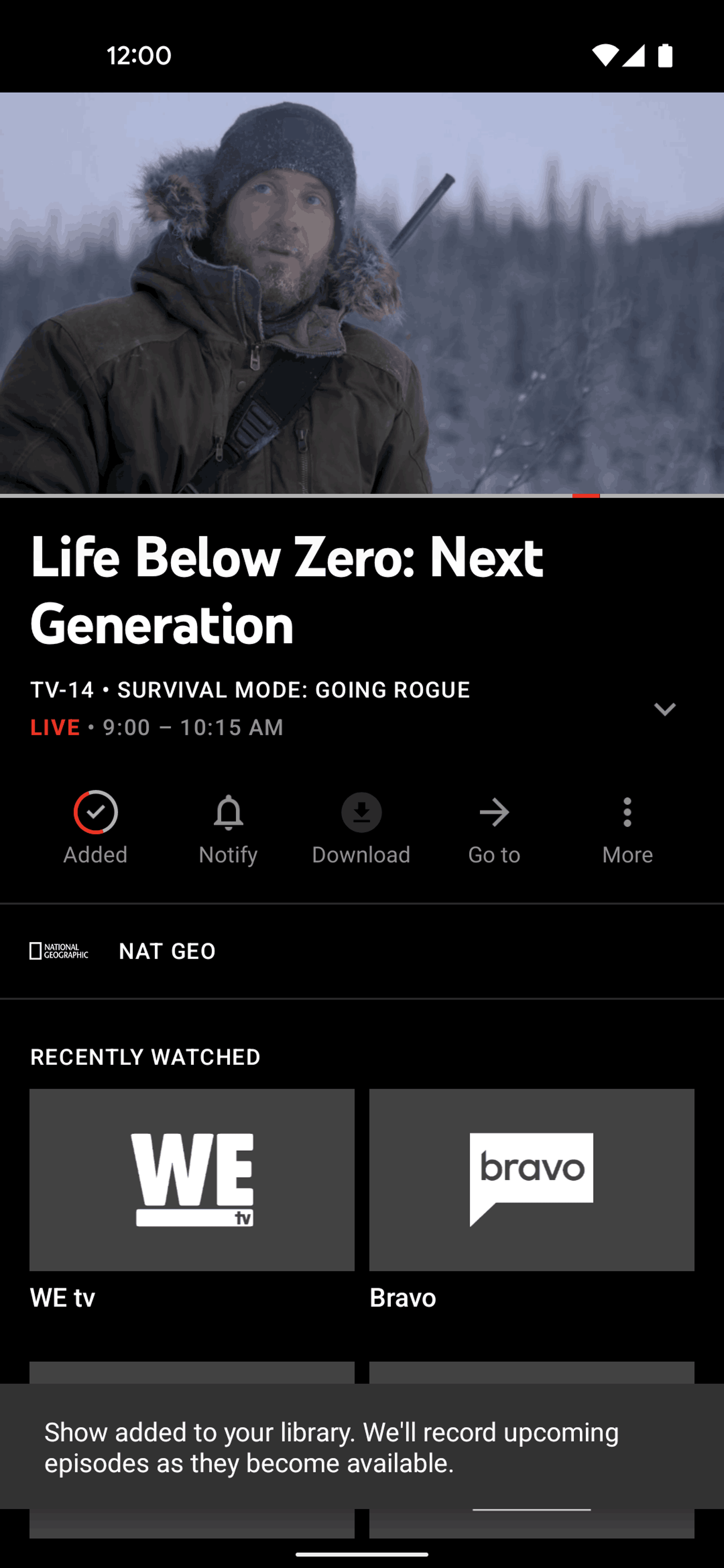 YouTube TV Android Entertainment interface screenshot 23