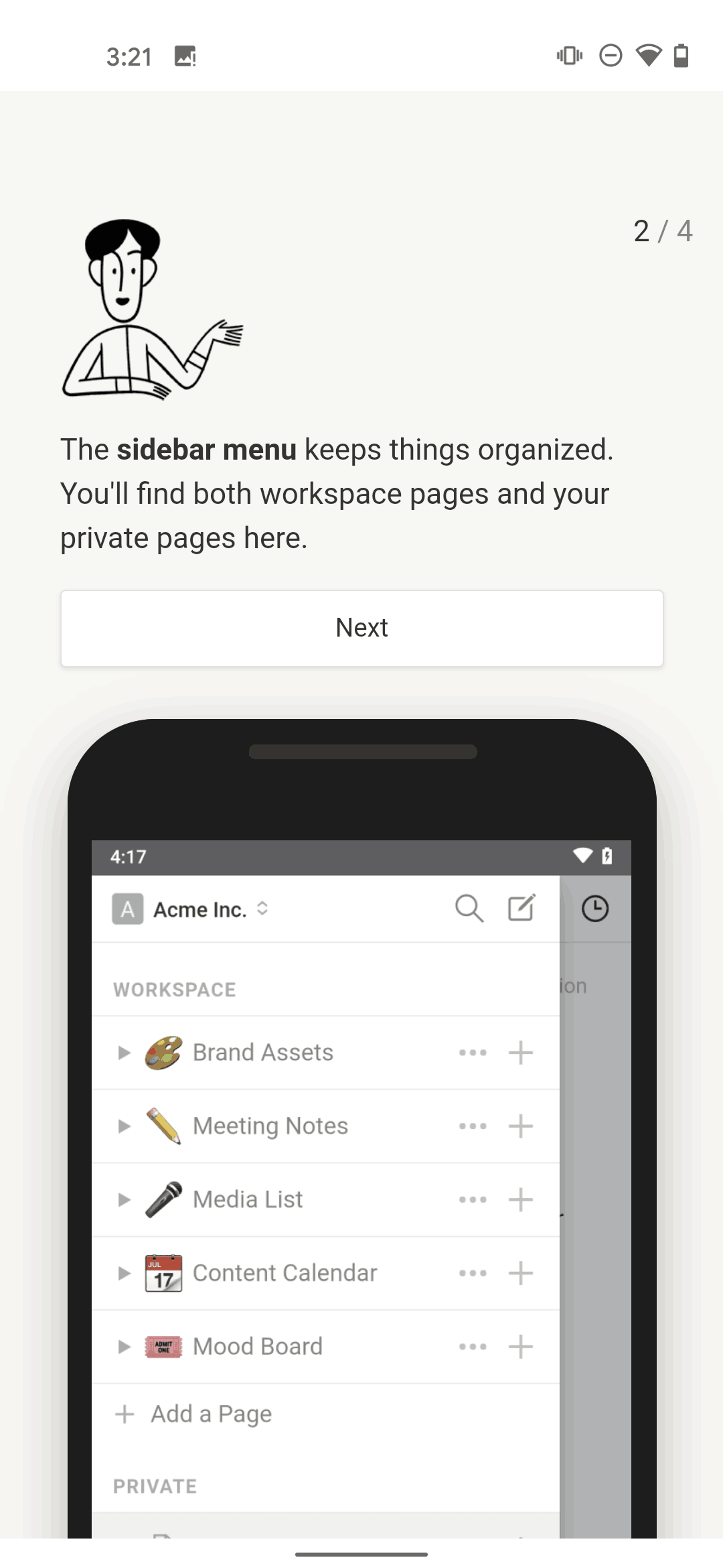 Notion Android Collaboration interface screenshot 9