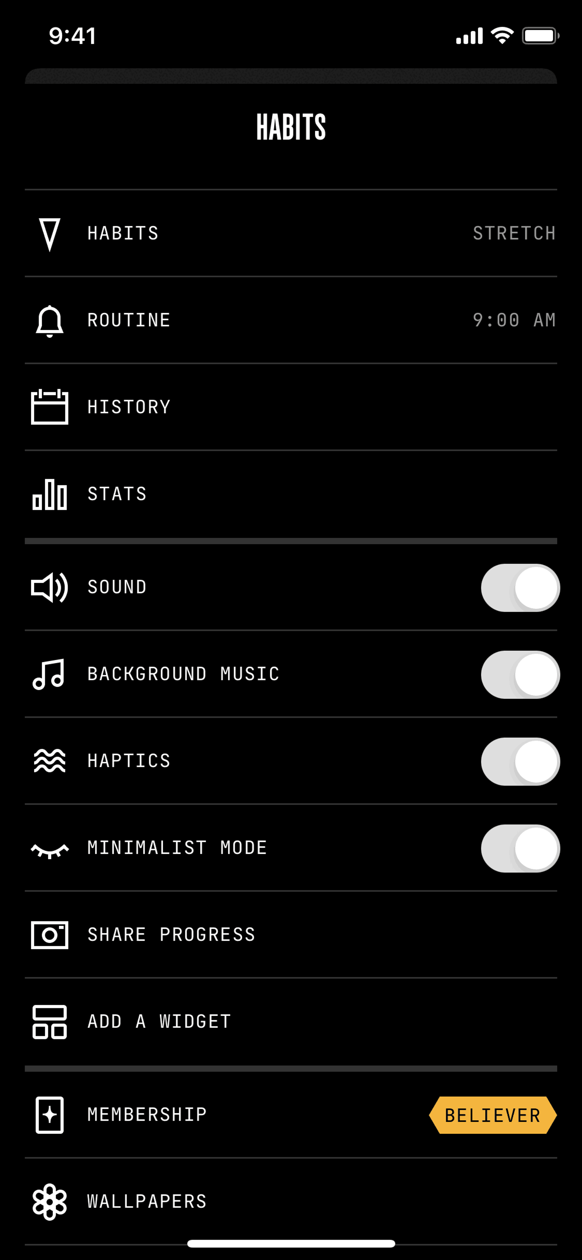(Not Boring) Habits iOS Health & Fitness interface screenshot 8