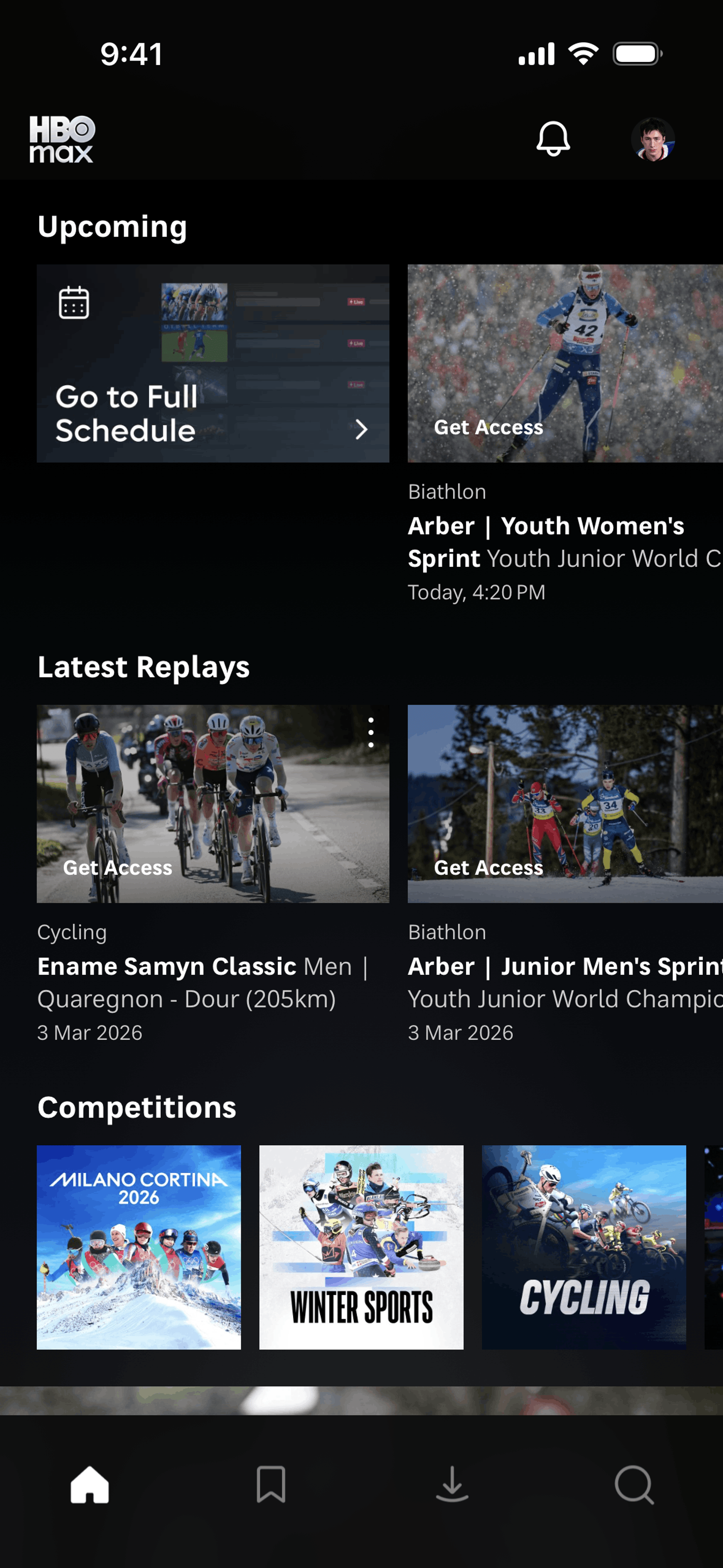 Max iOS Entertainment interface screenshot 2