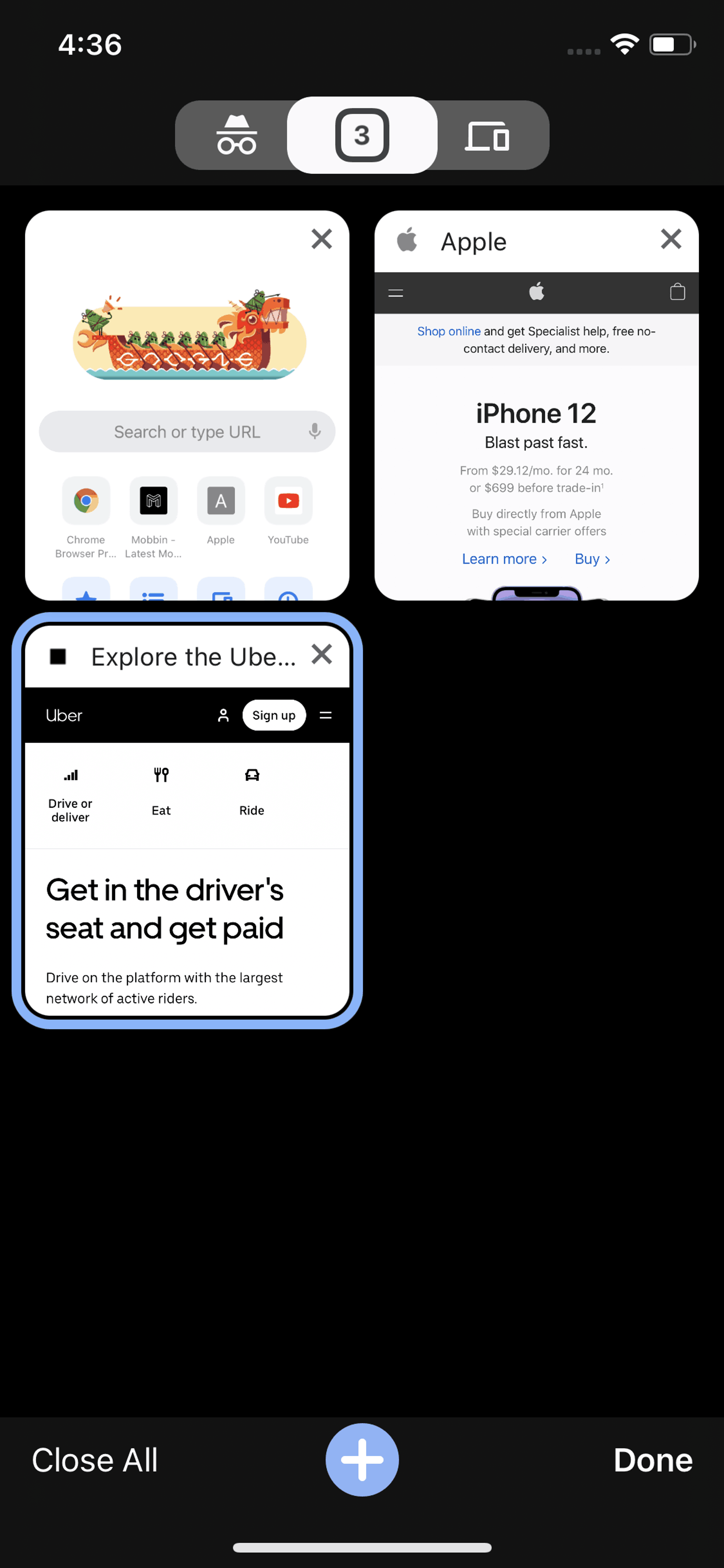Google Chrome iOS Utilities interface screenshot 23