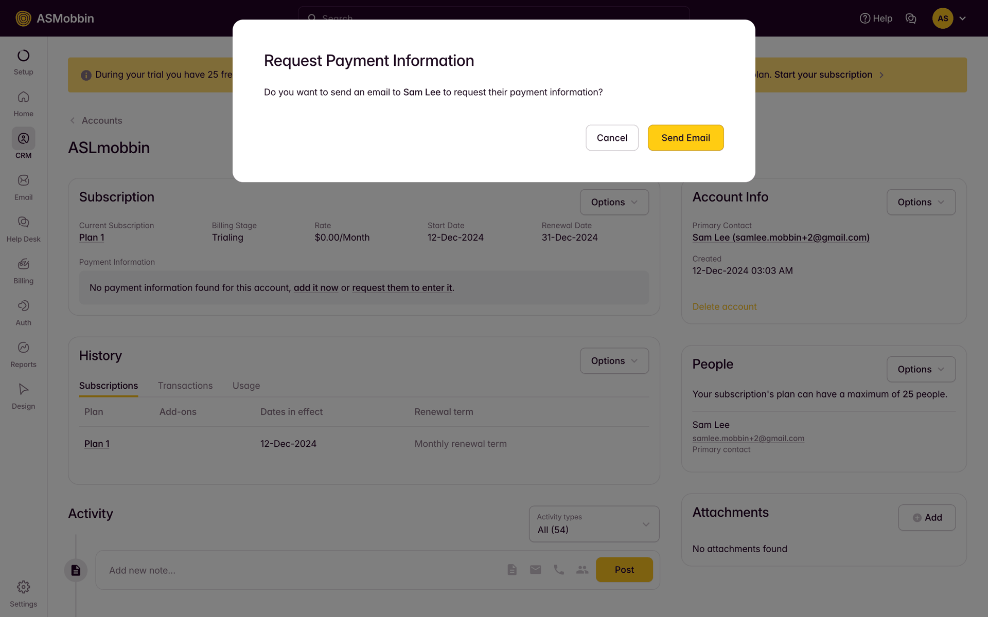 Outseta Web Business interface screenshot 18