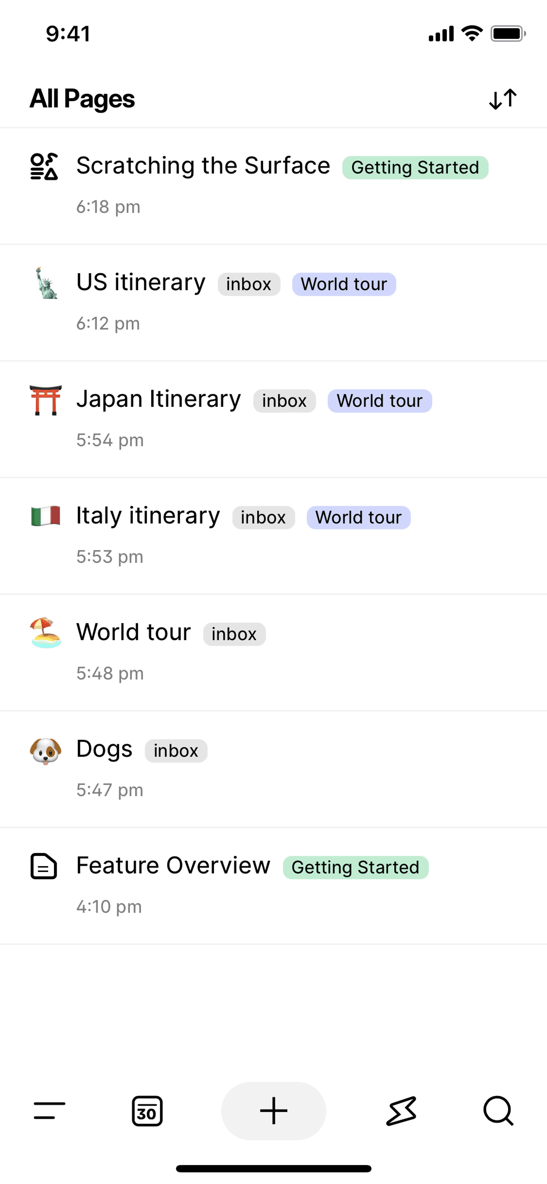 Clover iOS Productivity interface screenshot 18