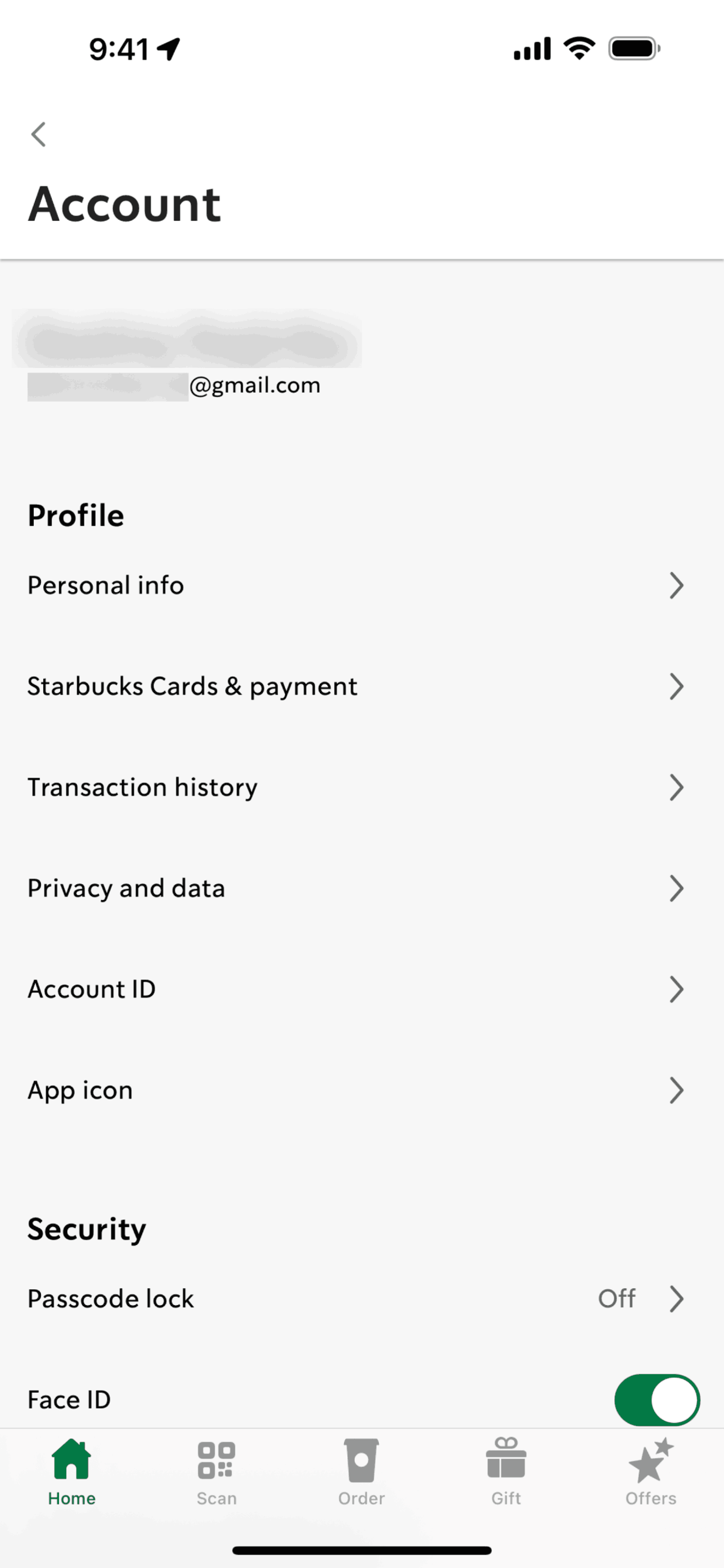 Starbucks iOS Food & Drink interface screenshot 7