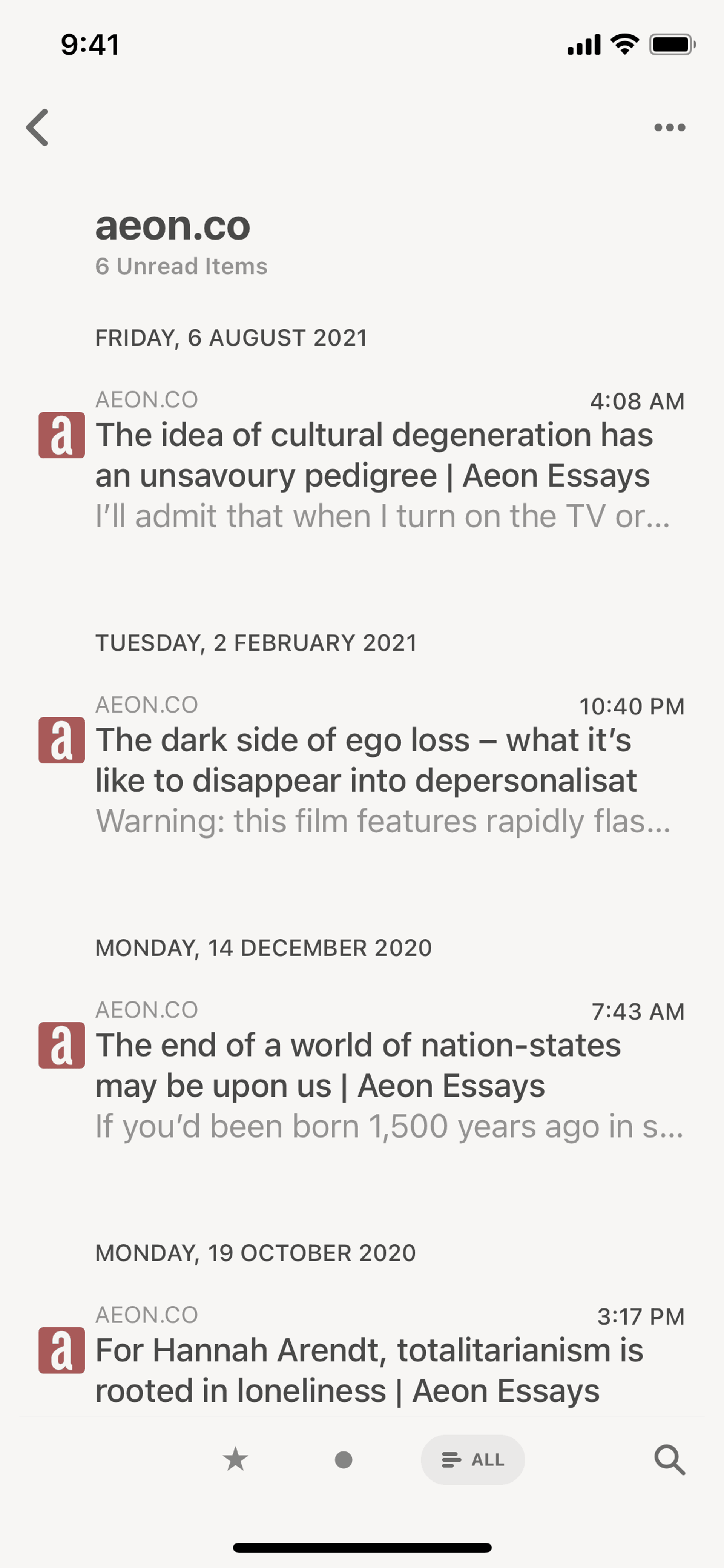 Reeder 5 iOS News interface screenshot 22