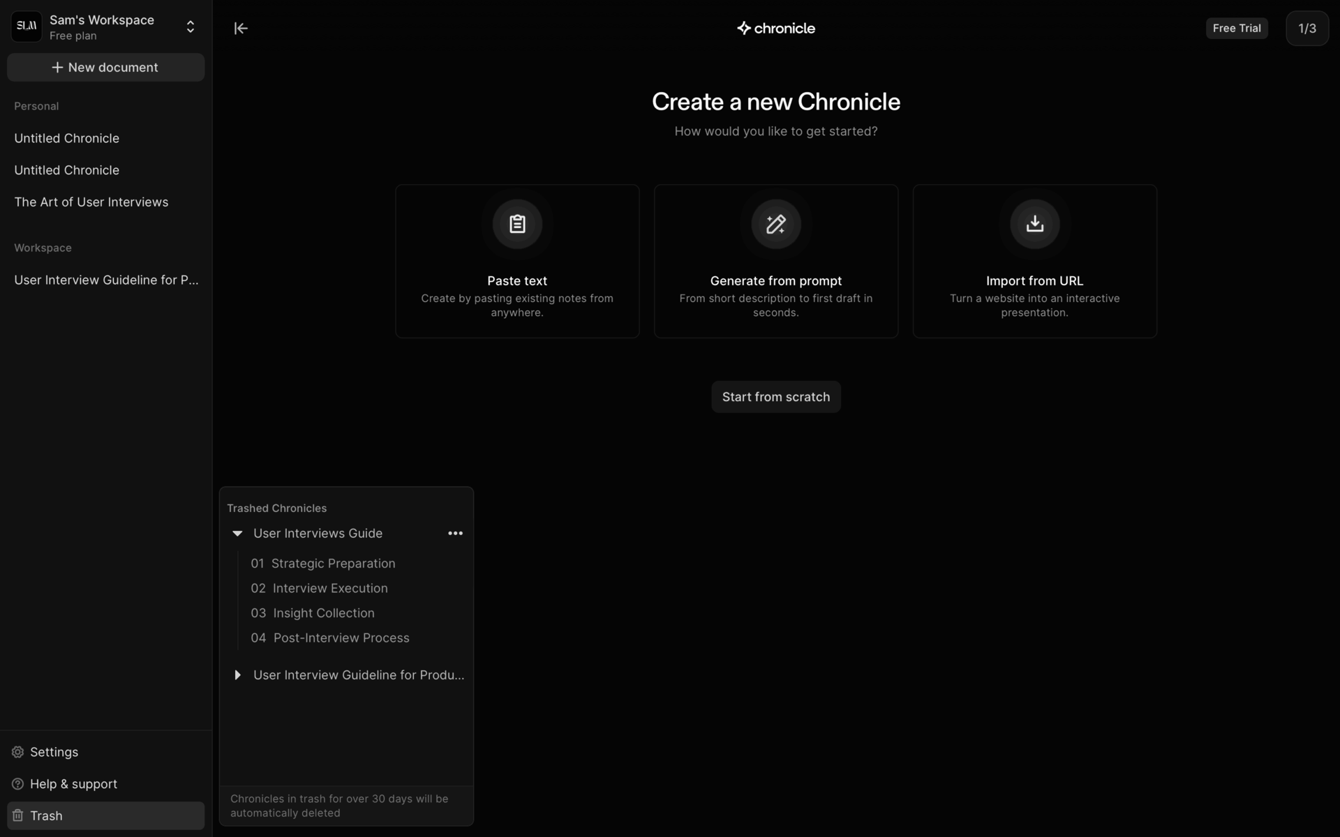 Chronicle Web AI interface screenshot 13