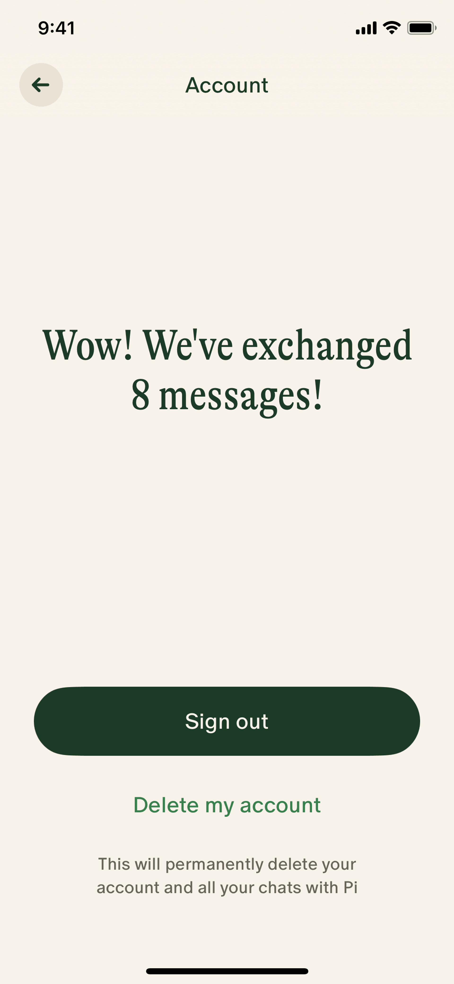 Pi iOS AI interface screenshot 9