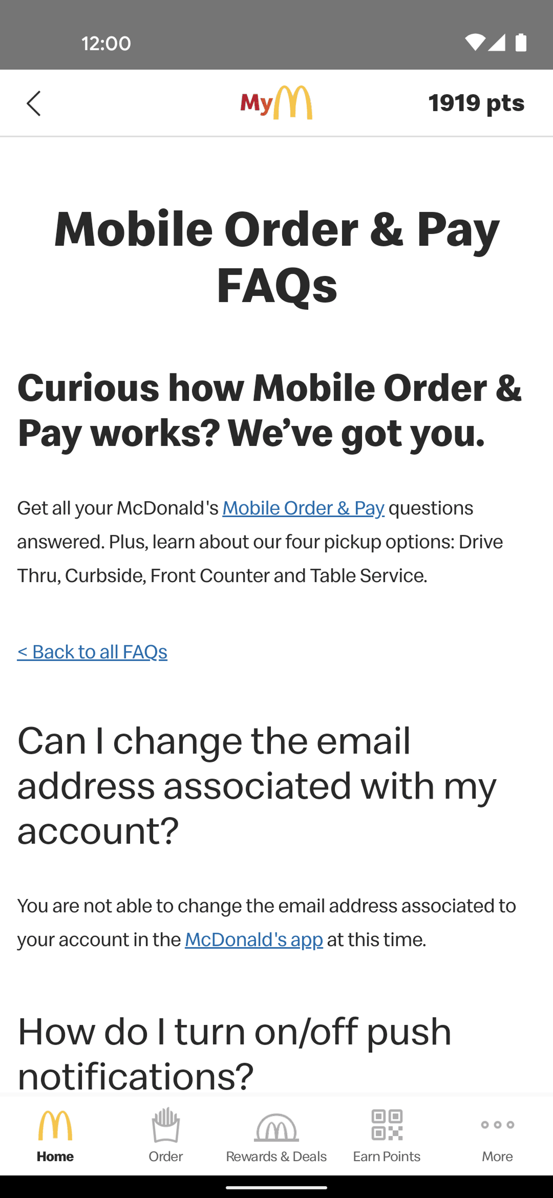 McDonald's Android Food & Drink interface screenshot 23