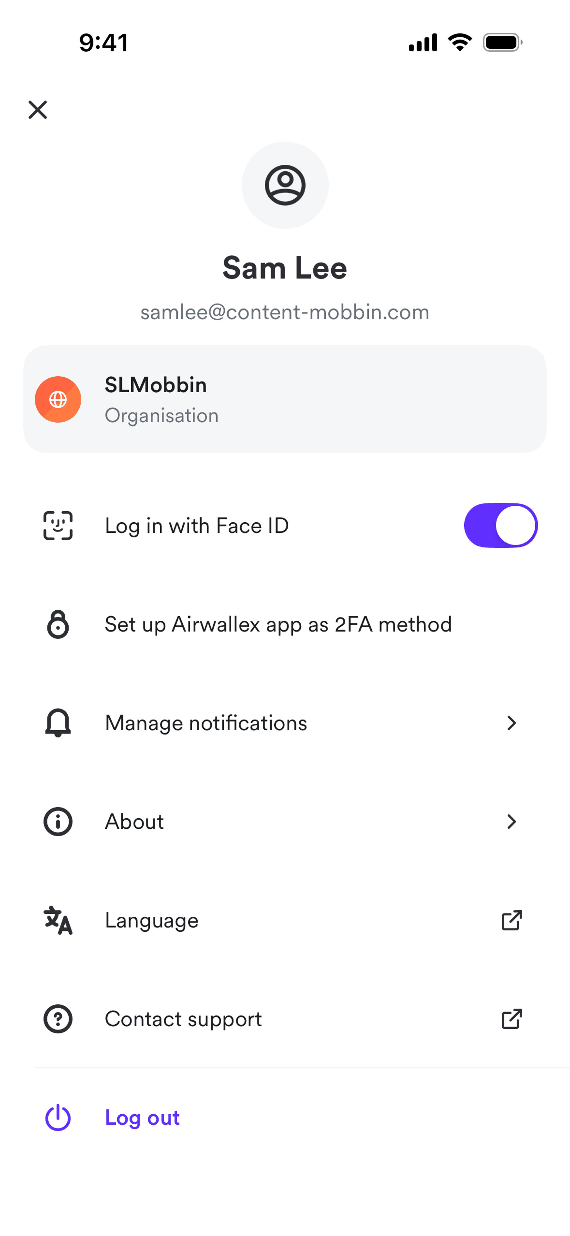 Airwallex iOS Finance interface screenshot 16