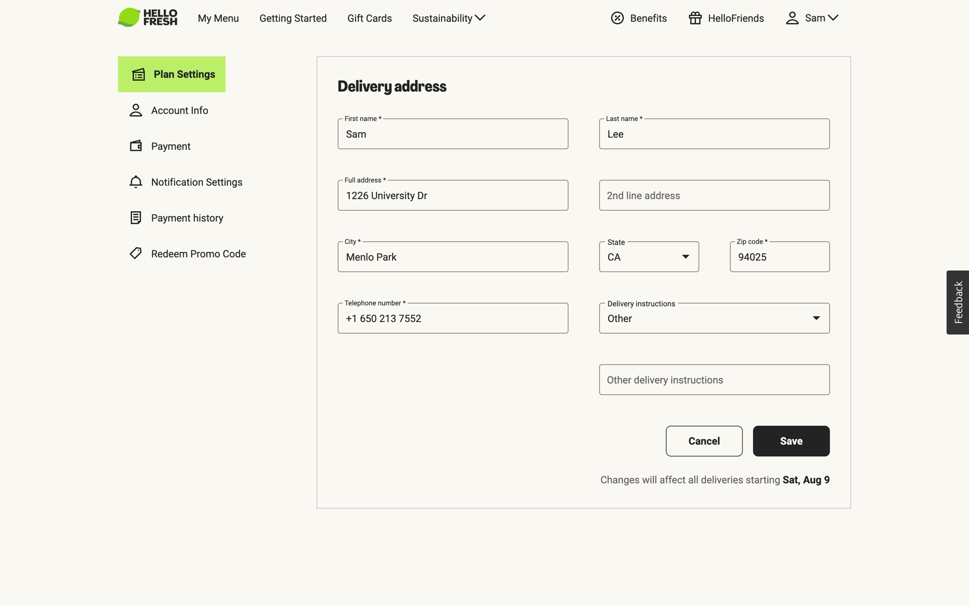 HelloFresh Web Lifestyle interface screenshot 10