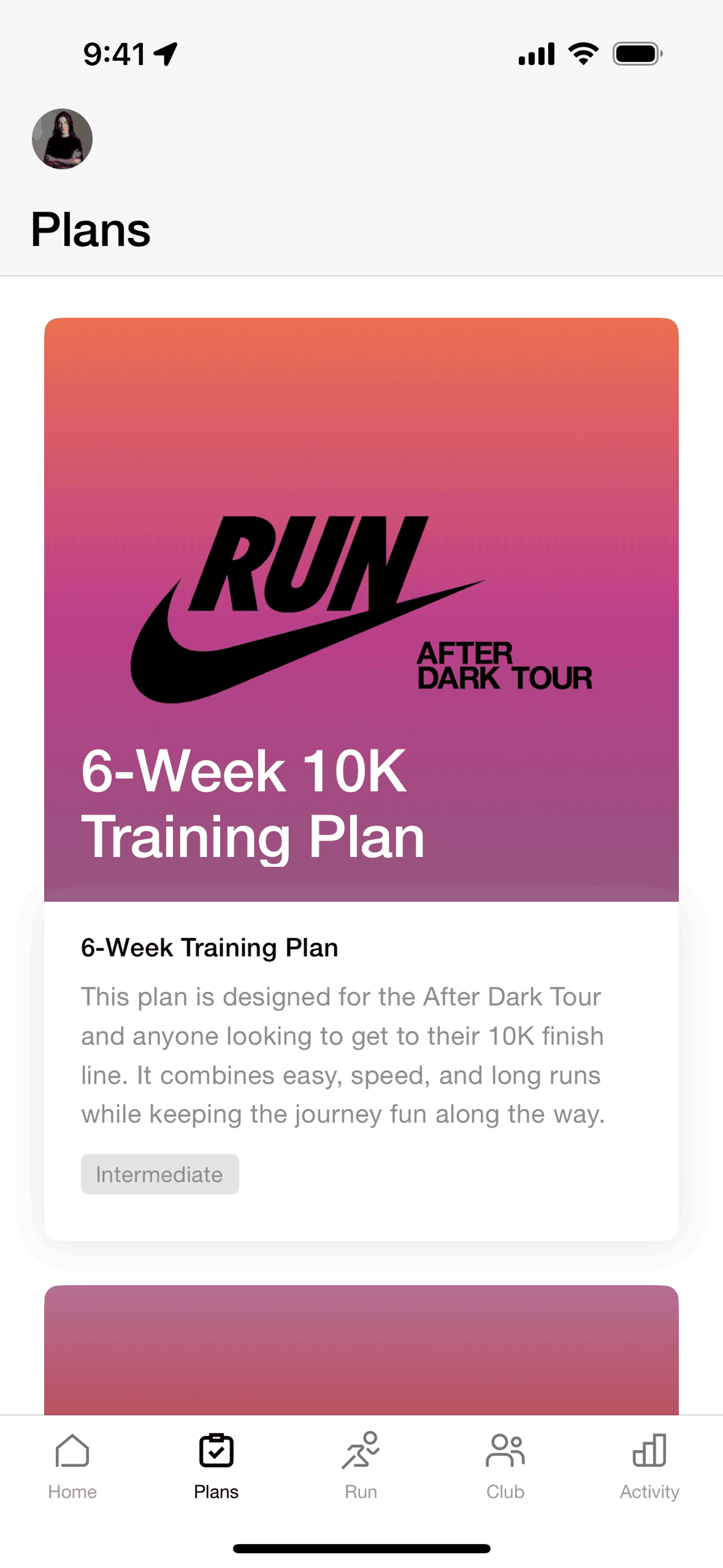 Nike Run Club iOS Health & Fitness interface screenshot 13