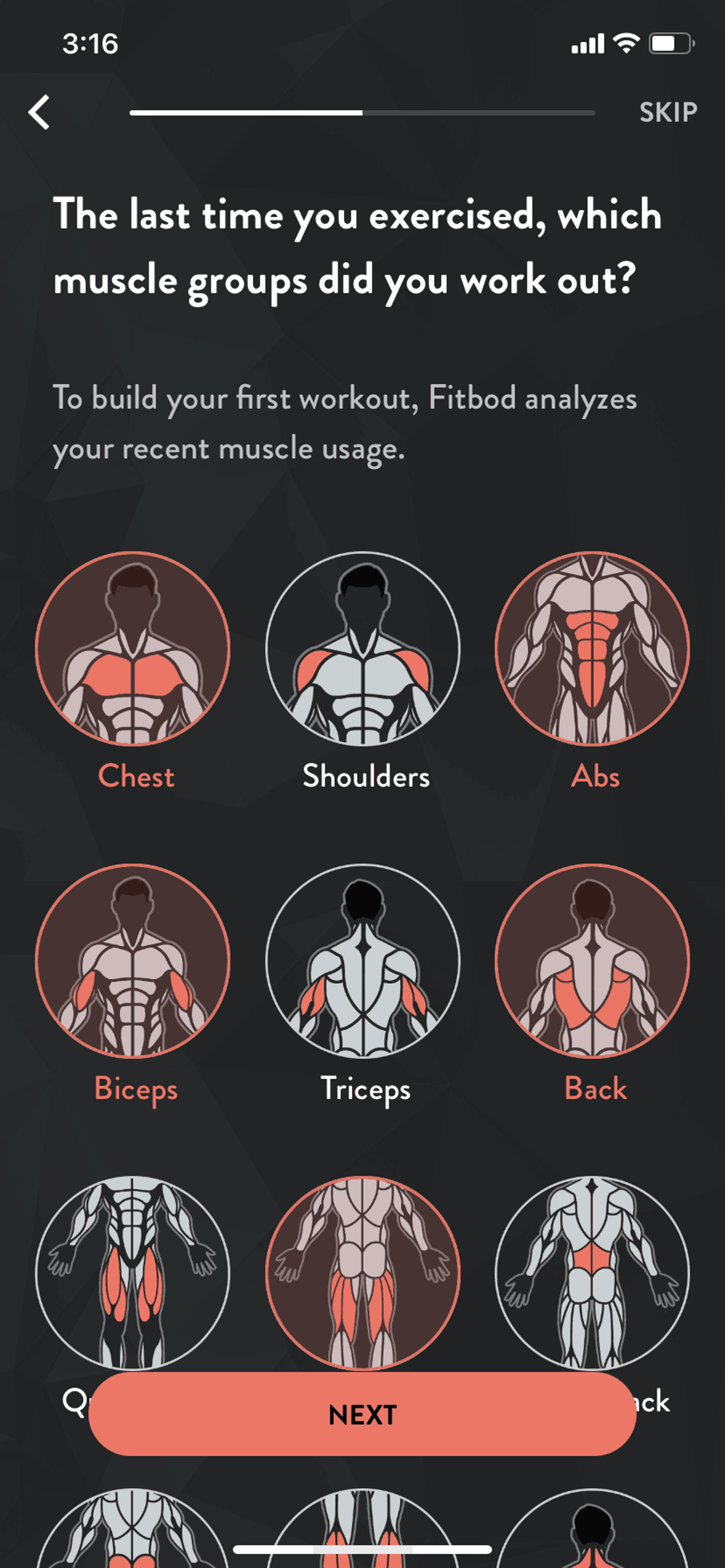 Fitbod iOS Health & Fitness interface screenshot 11