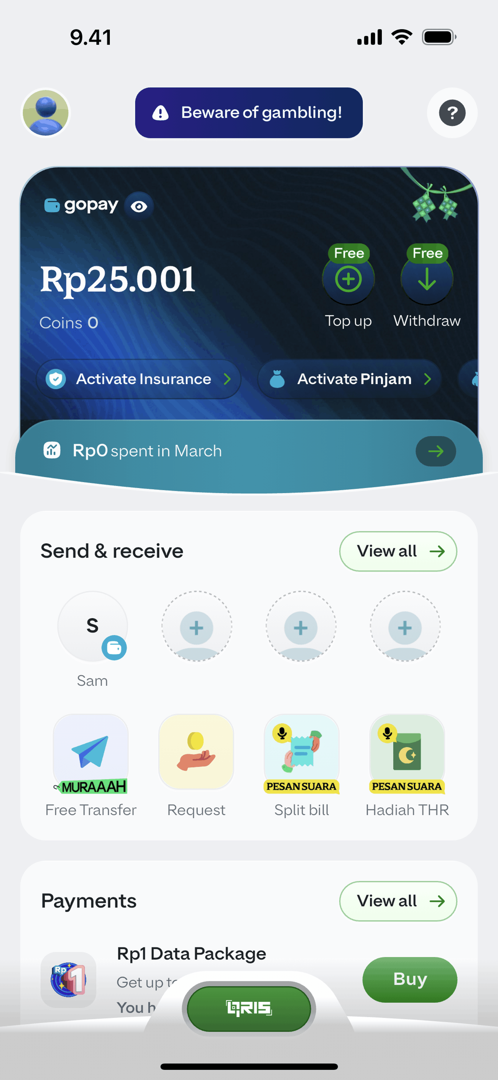 GoPay iOS Finance interface screenshot 2