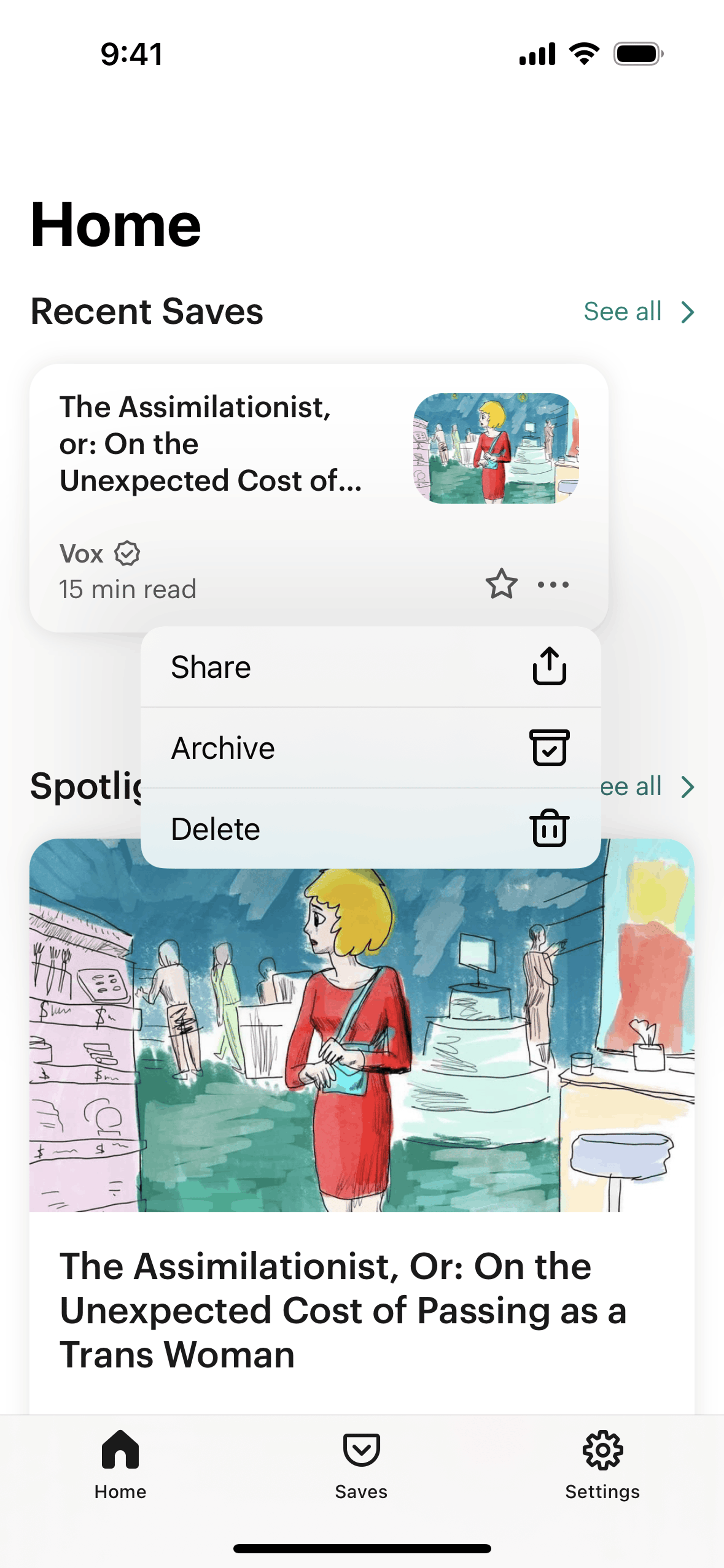 Pocket iOS News interface screenshot 9