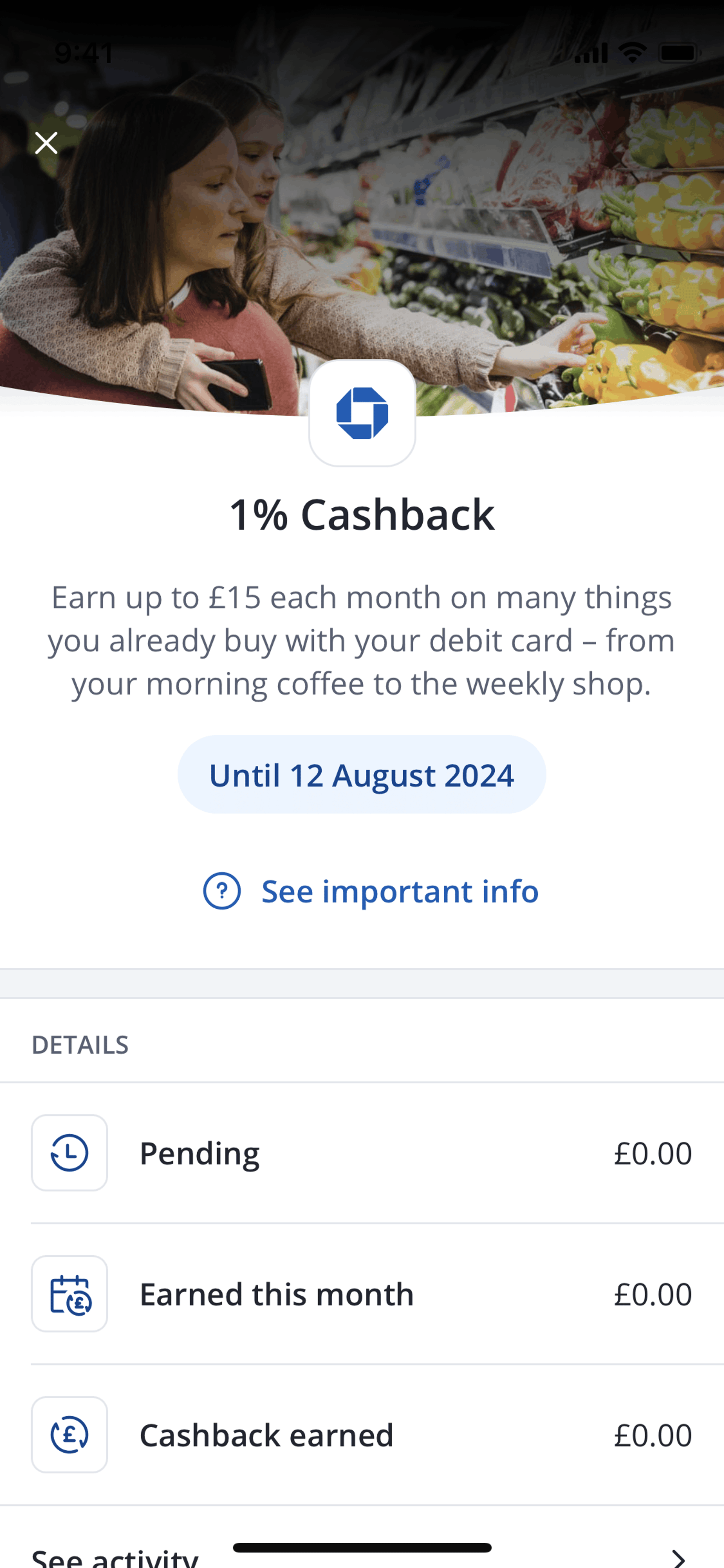 Chase UK iOS Finance interface screenshot 22