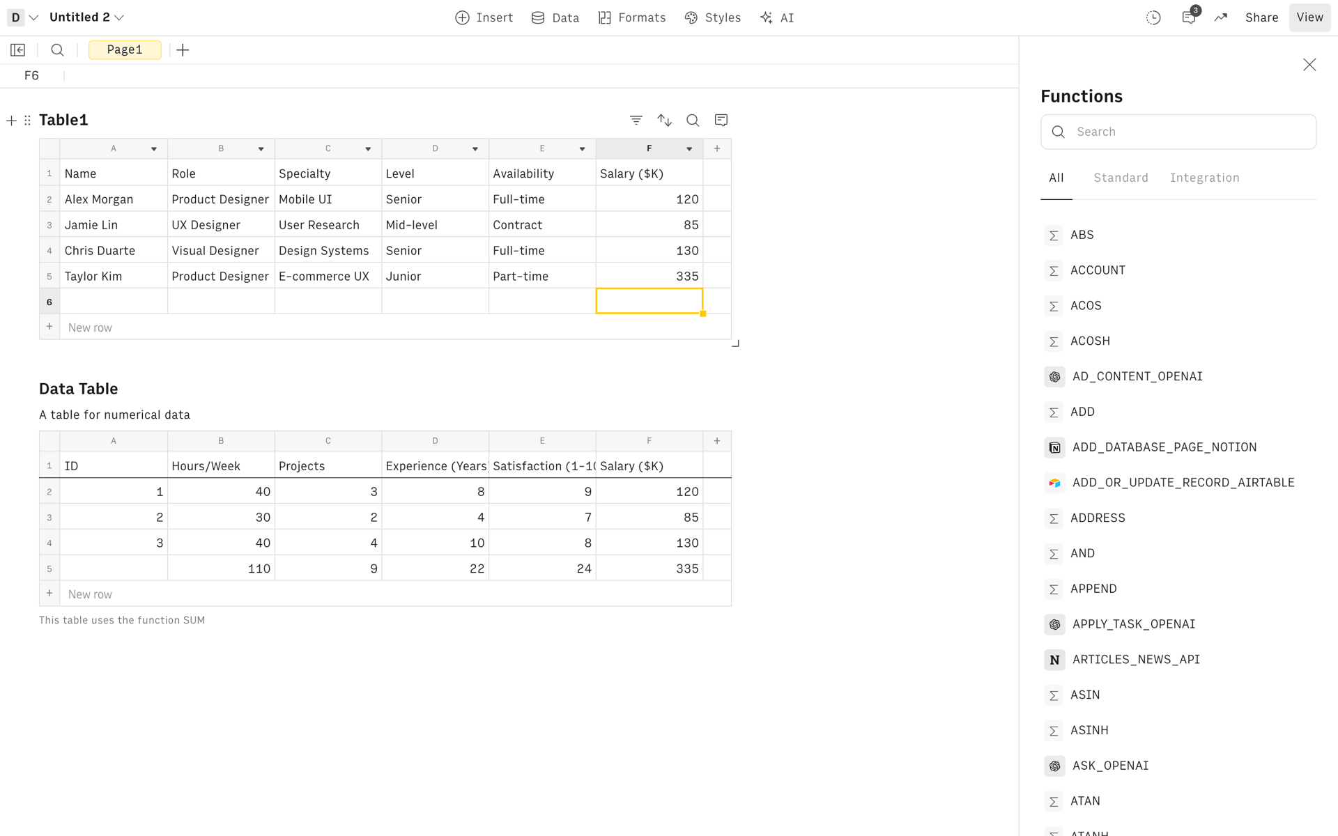 Rows Web AI interface screenshot 20