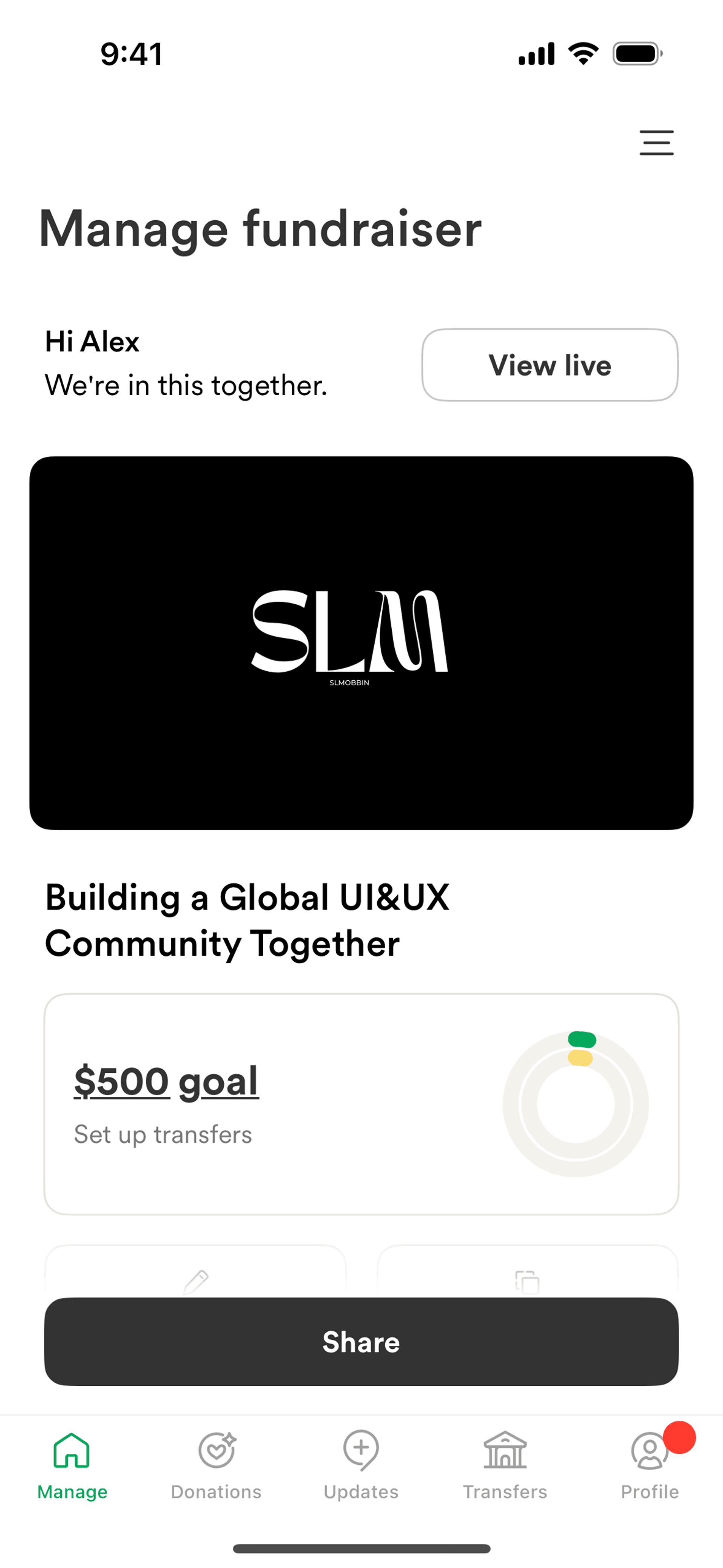 GoFundMe iOS Social Networking interface screenshot 10