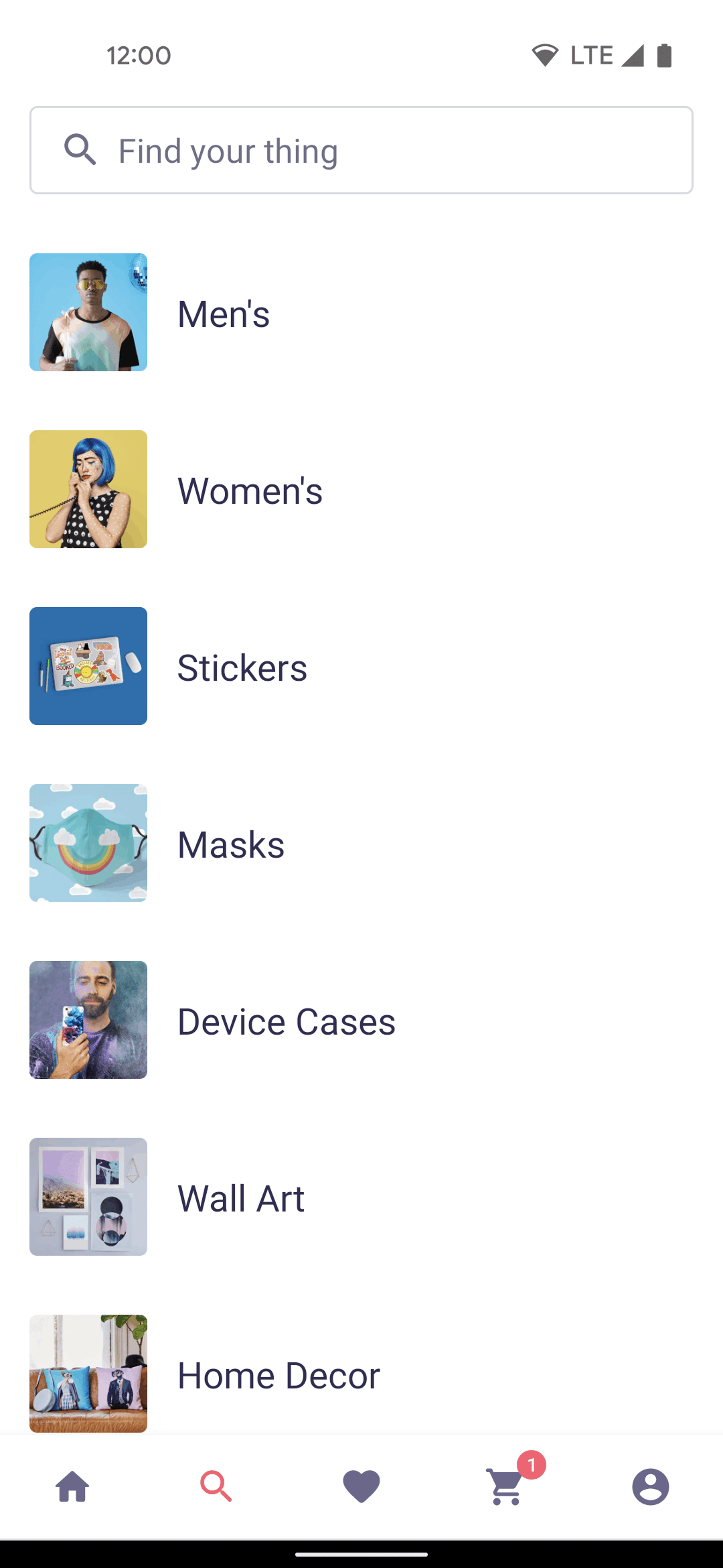 Redbubble Android Shopping interface screenshot 2