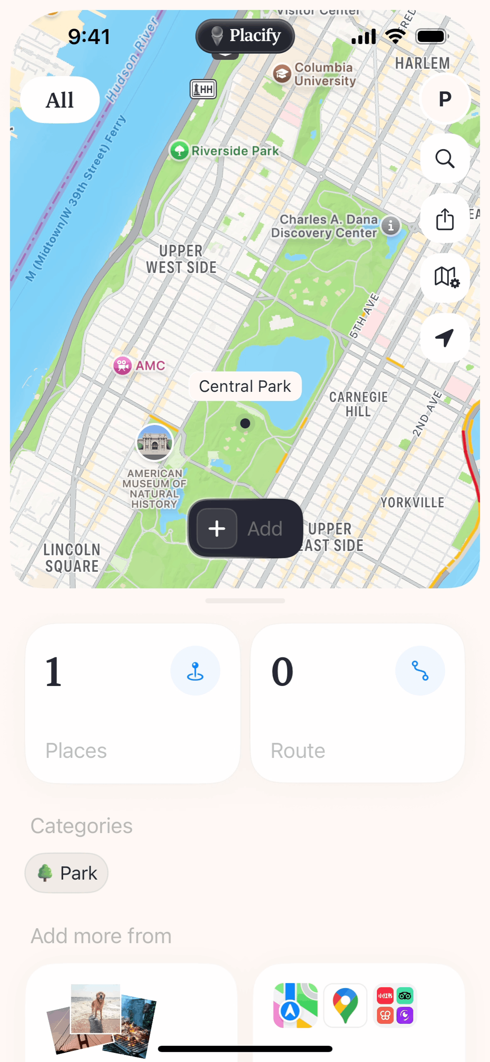 Placify iOS Lifestyle interface screenshot 2