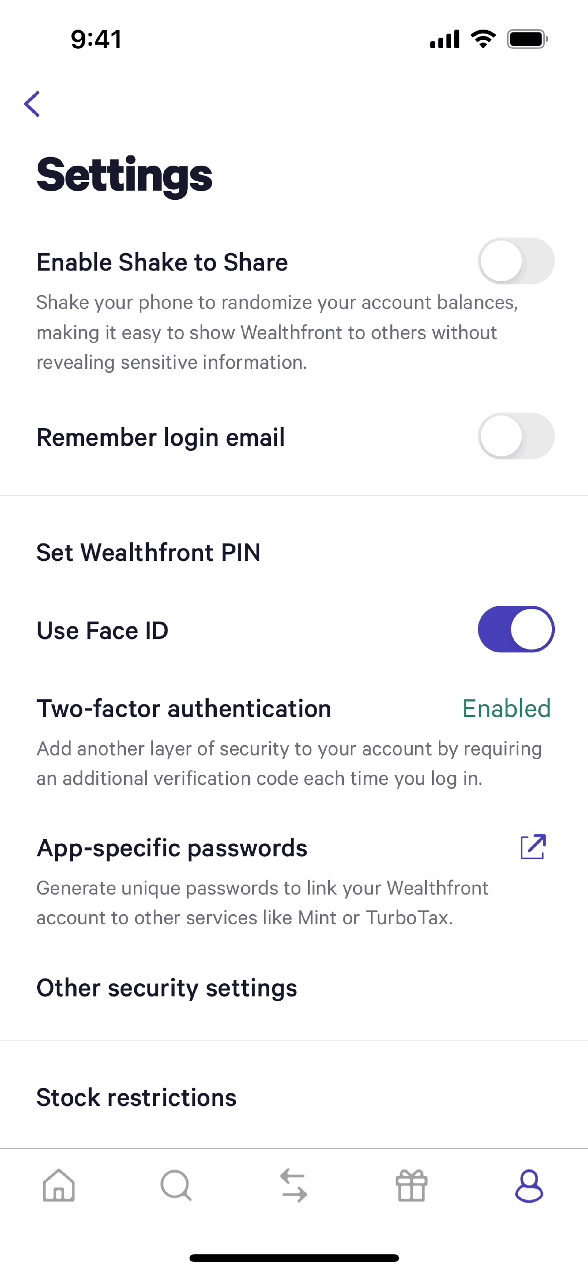 Wealthfront iOS Finance interface screenshot 12