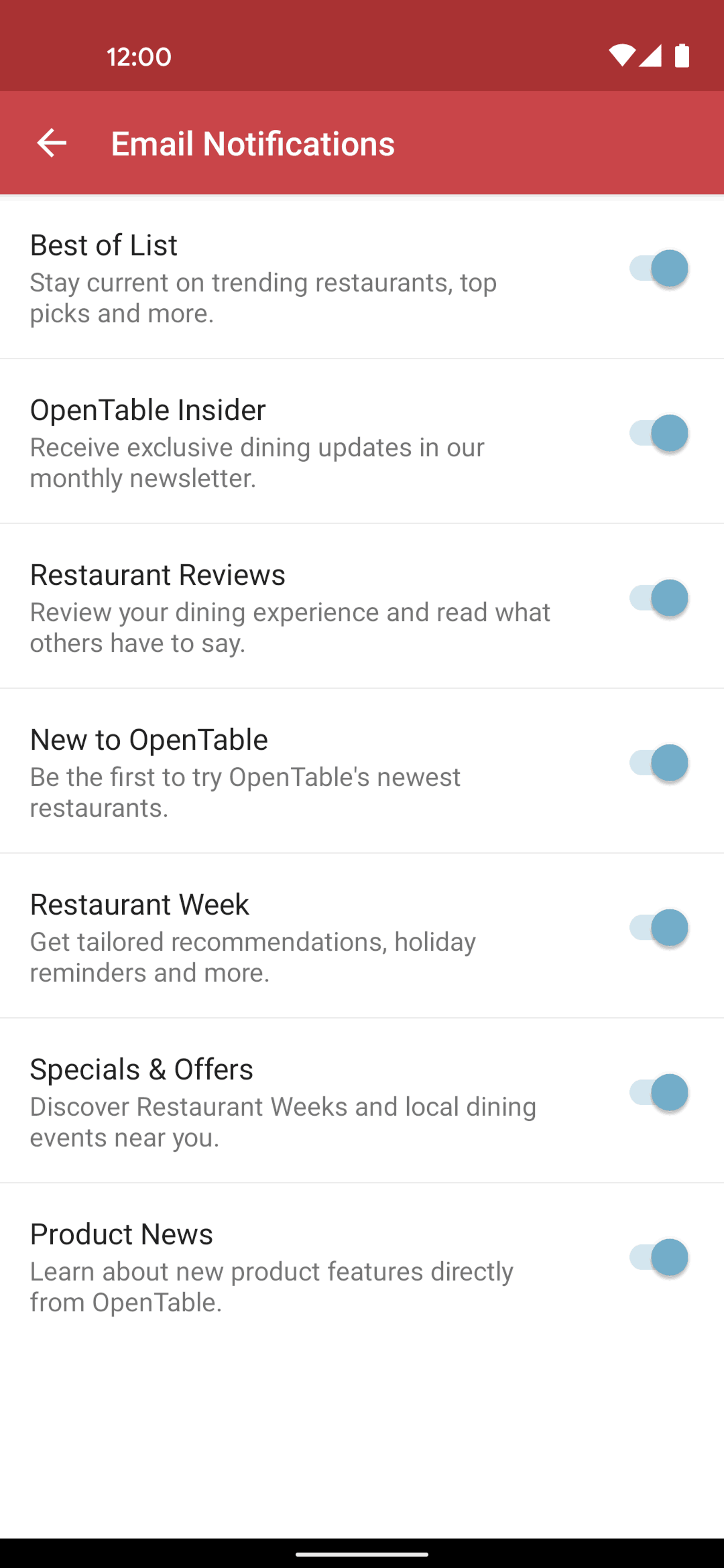 OpenTable Android Food & Drink interface screenshot 22