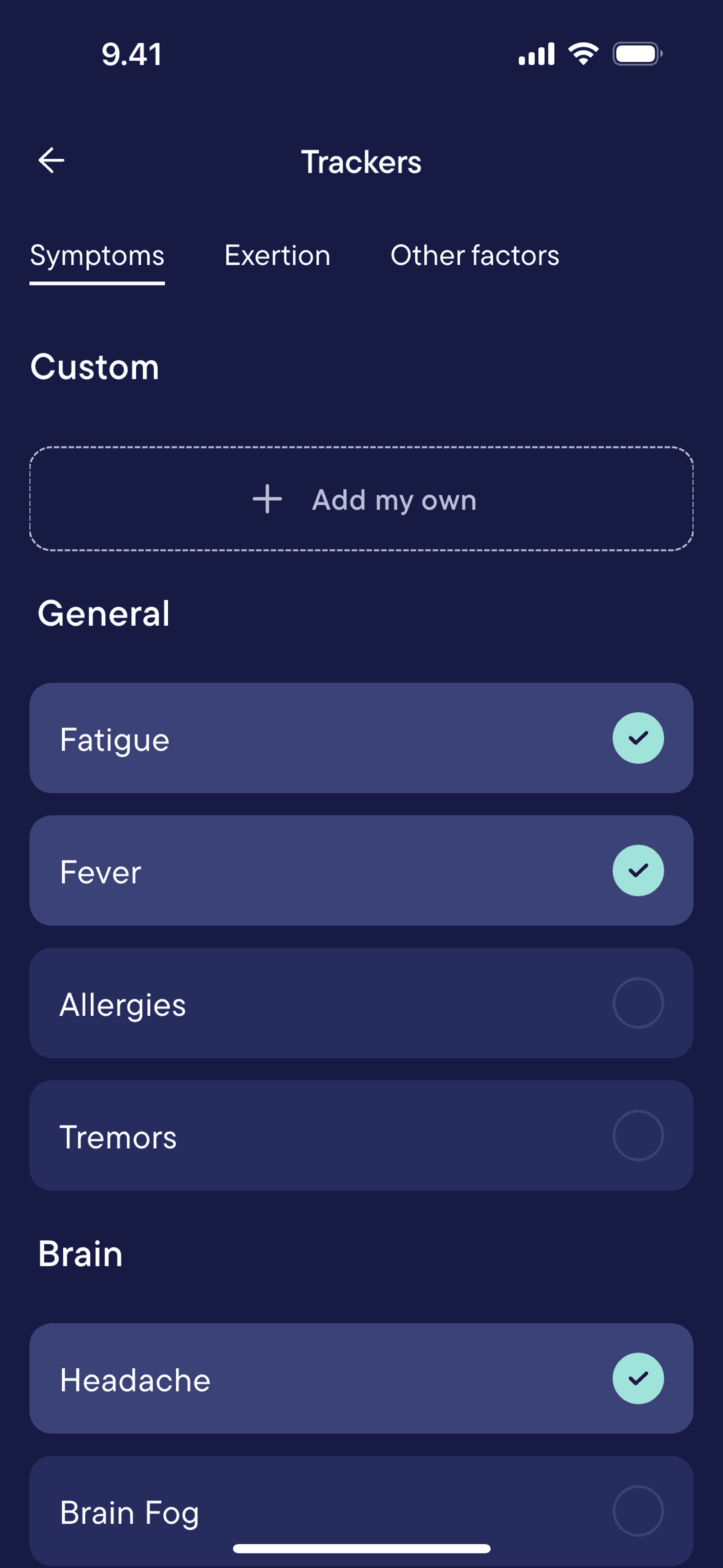 Visible iOS Health & Fitness interface screenshot 10