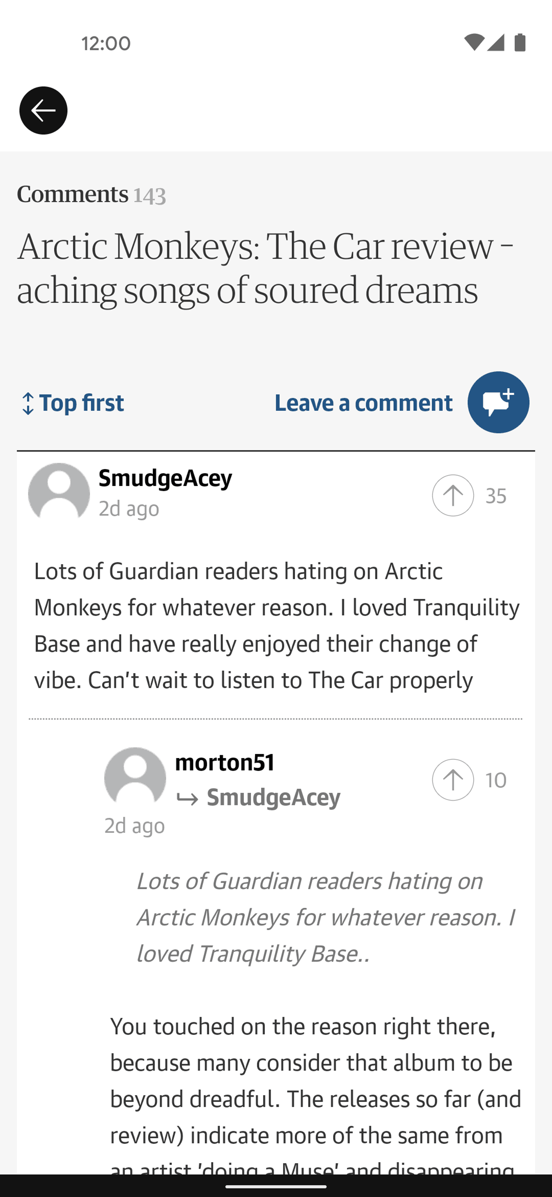 The Guardian Android News interface screenshot 13