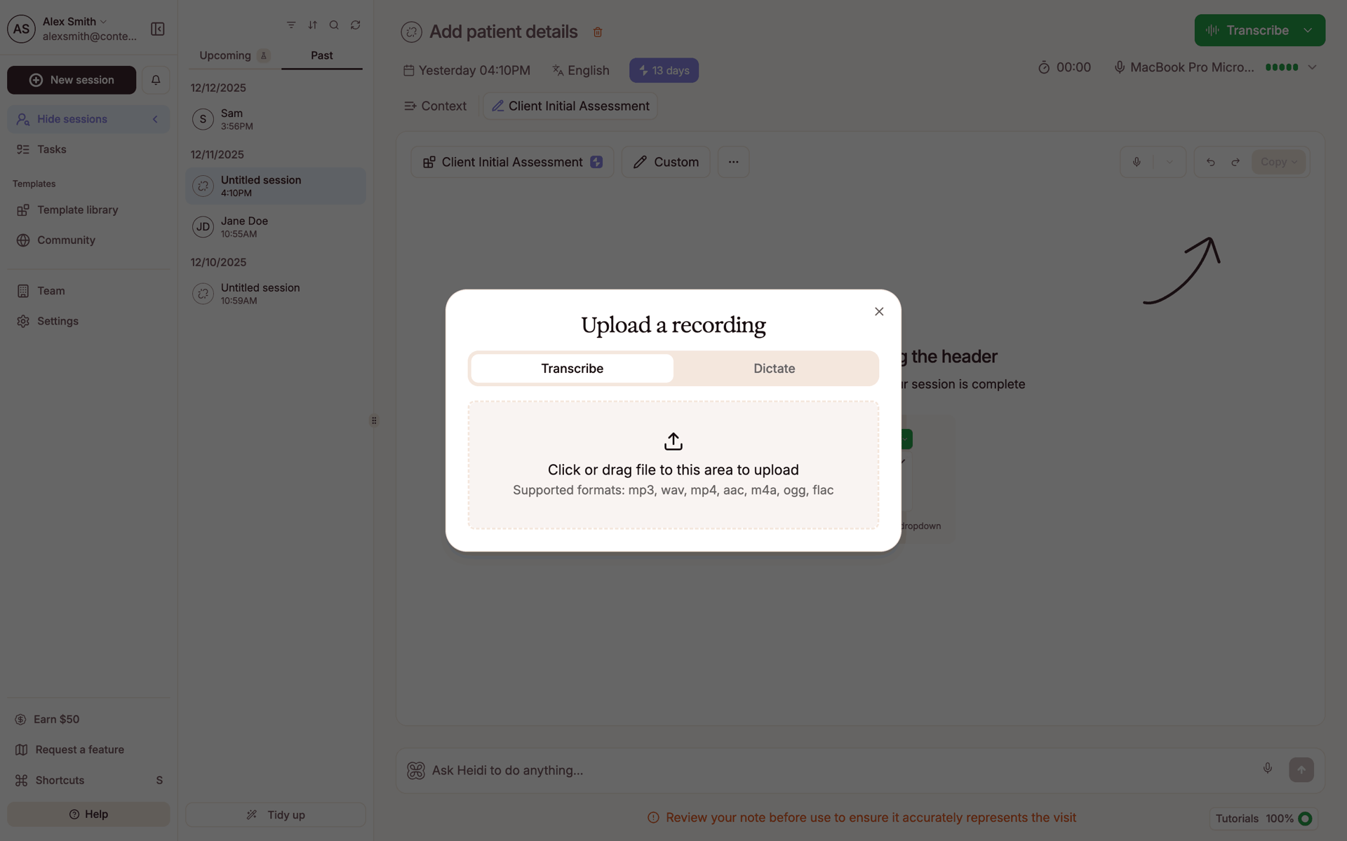 Heidi Web AI interface screenshot 23