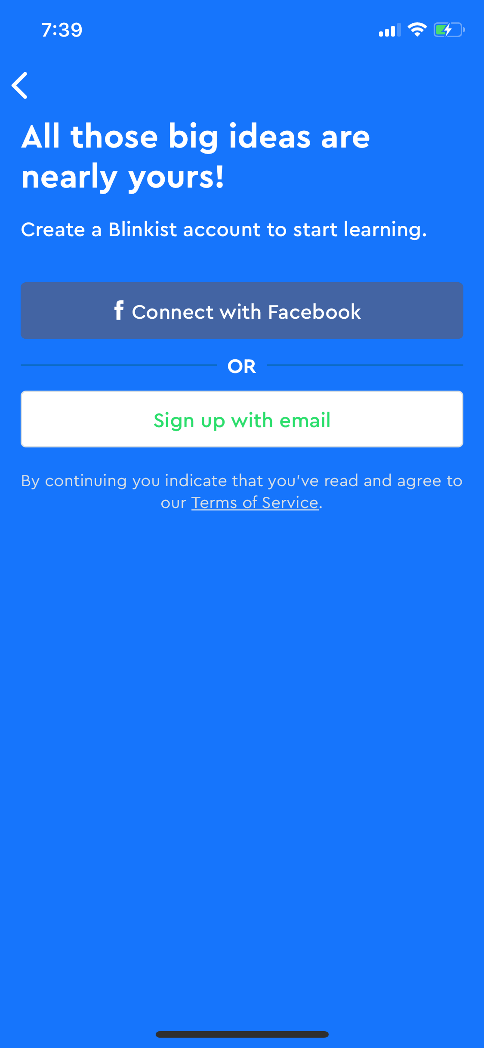 Blinkist iOS Education interface screenshot 7