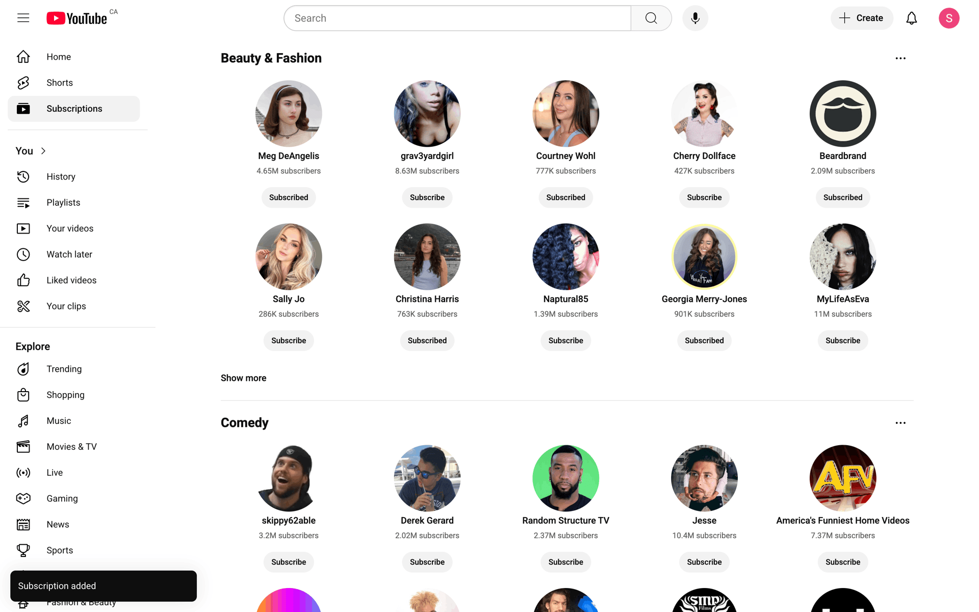 YouTube Web Photo & Video interface screenshot 10