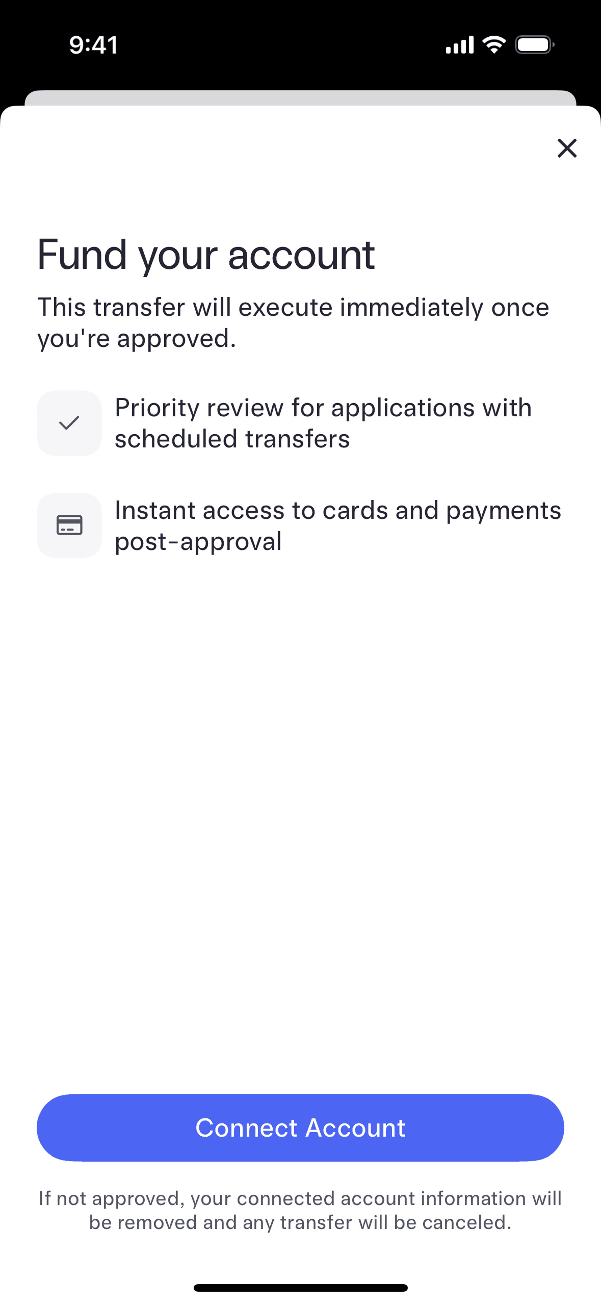 Mercury iOS Finance interface screenshot 7