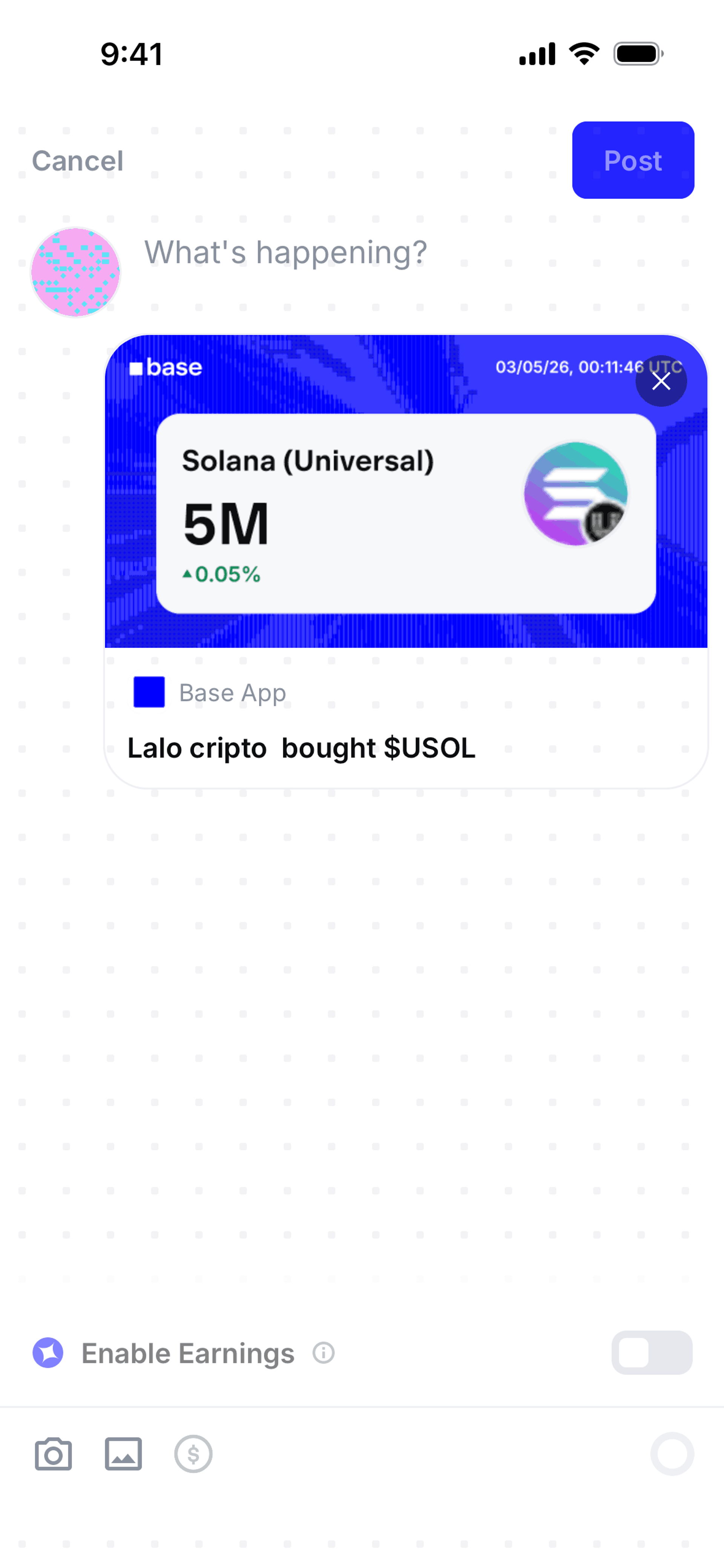 Base iOS trading interface screenshot 13