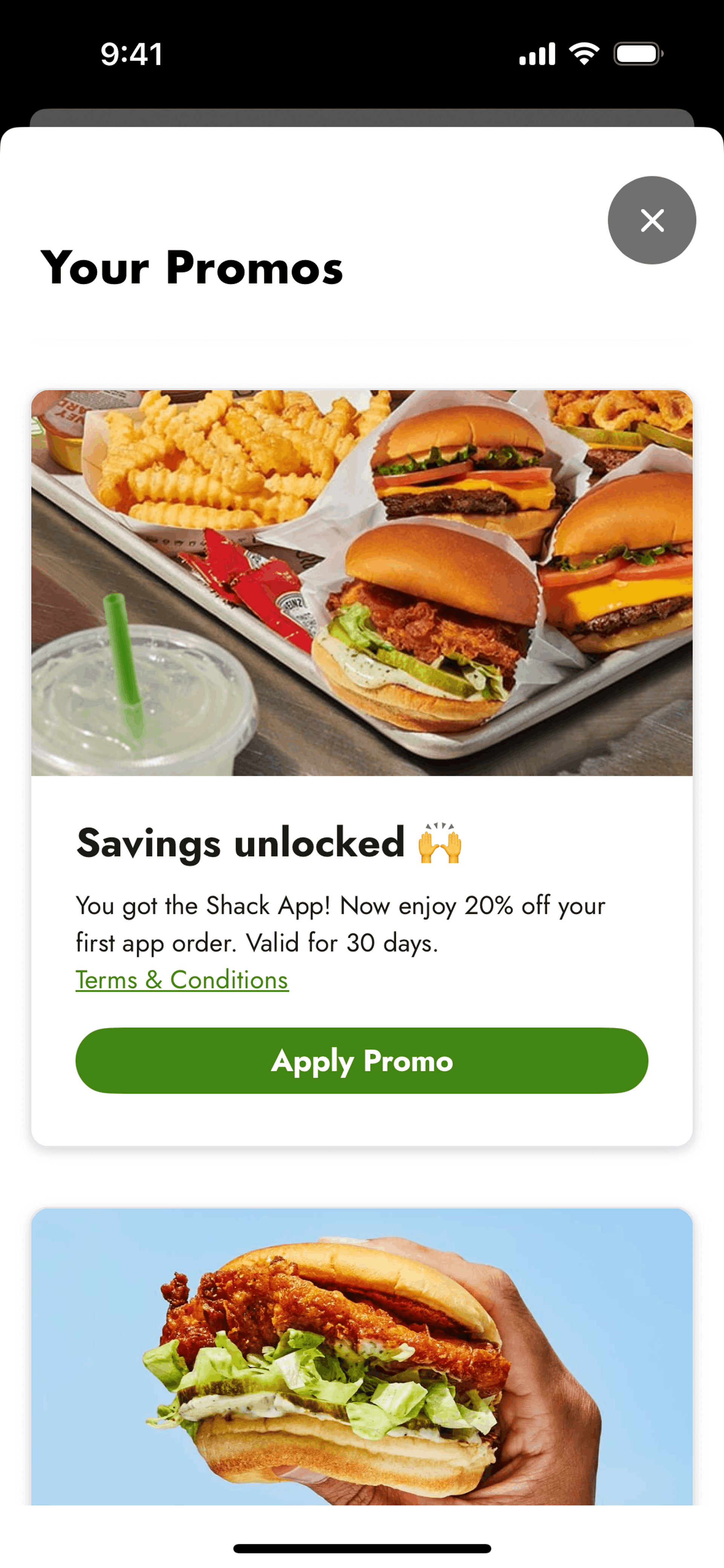 Shake Shack iOS Food & Drink interface screenshot 17