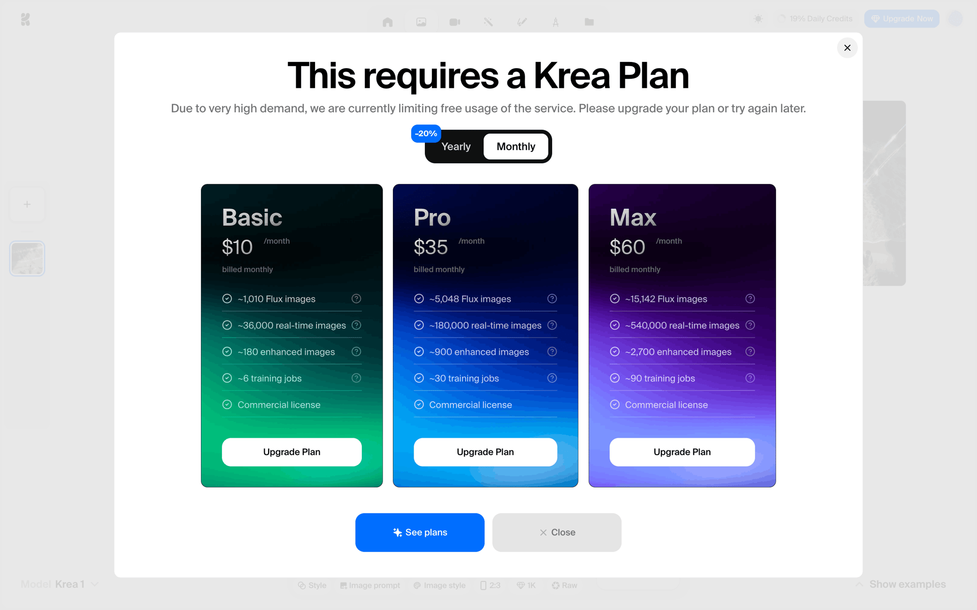 Krea AI Web Photo & Video interface screenshot 16
