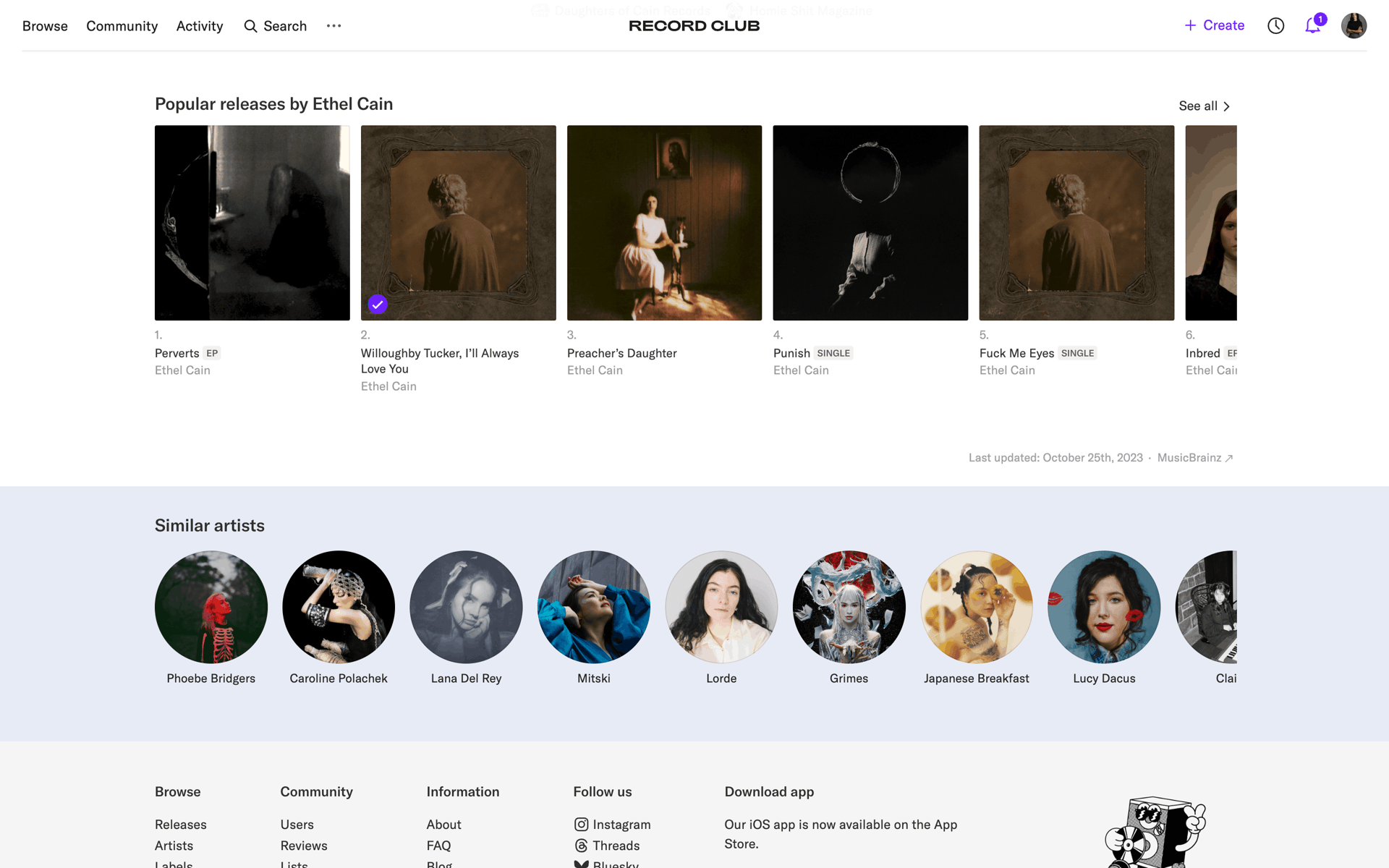 Record Club Web Music & Audio interface screenshot 13