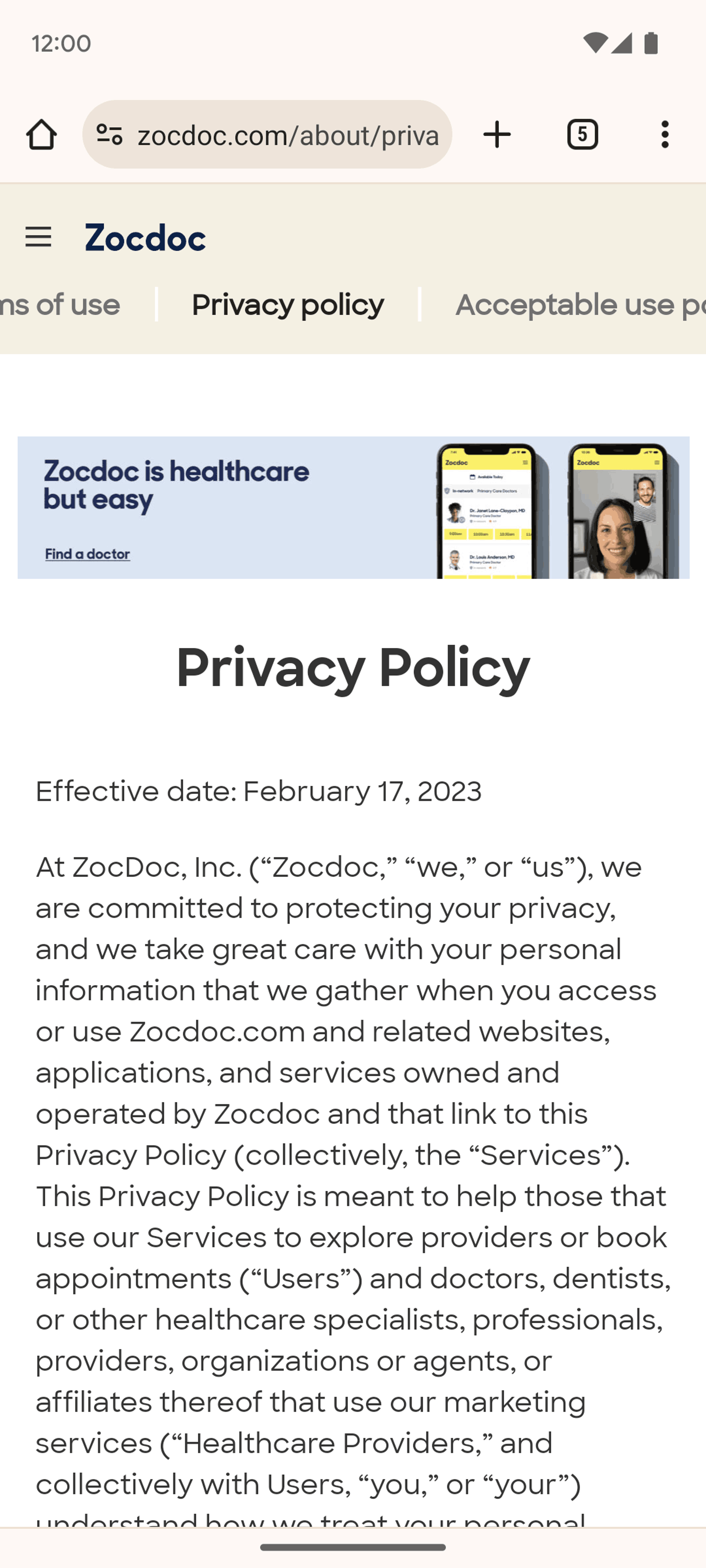 Zocdoc Android Medical interface screenshot 19