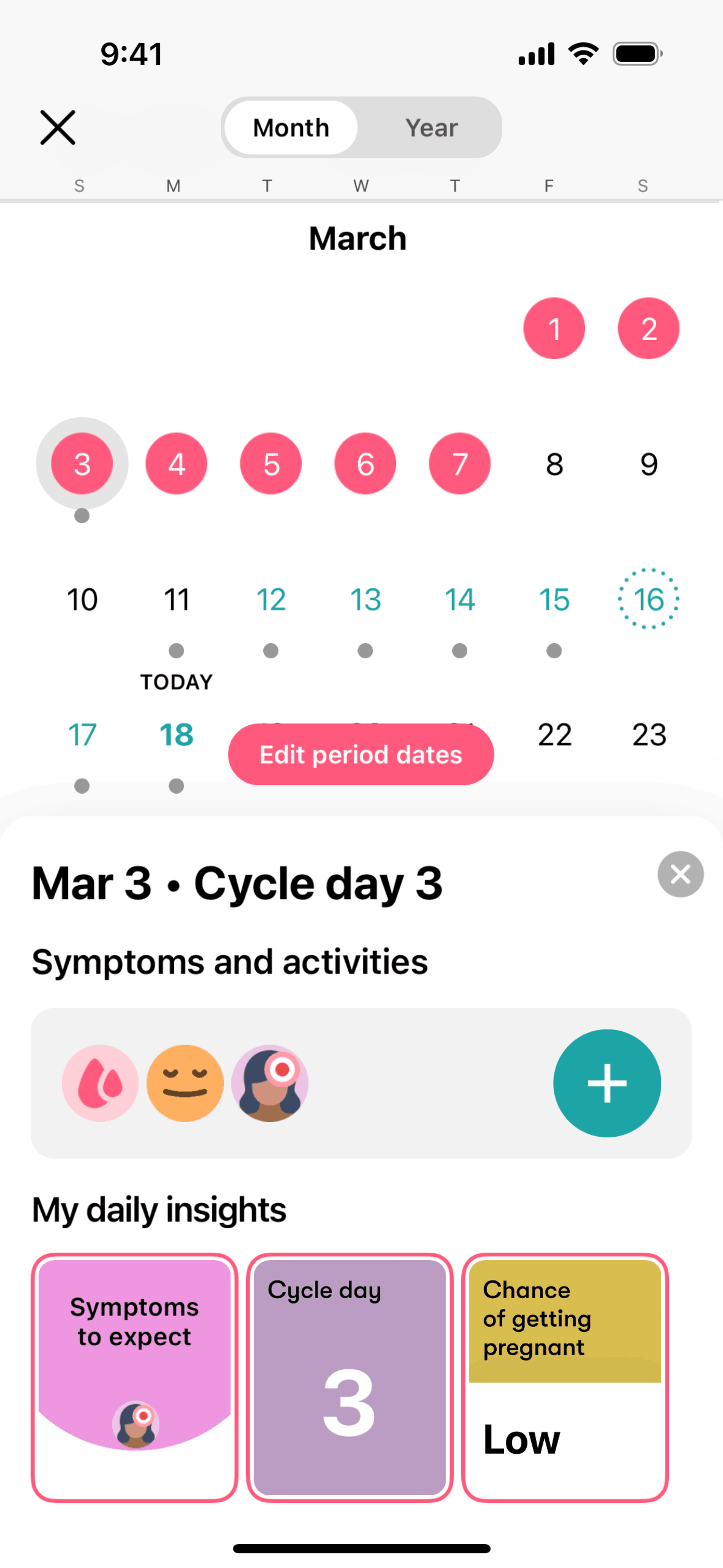 Flo iOS Health & Fitness interface screenshot 2