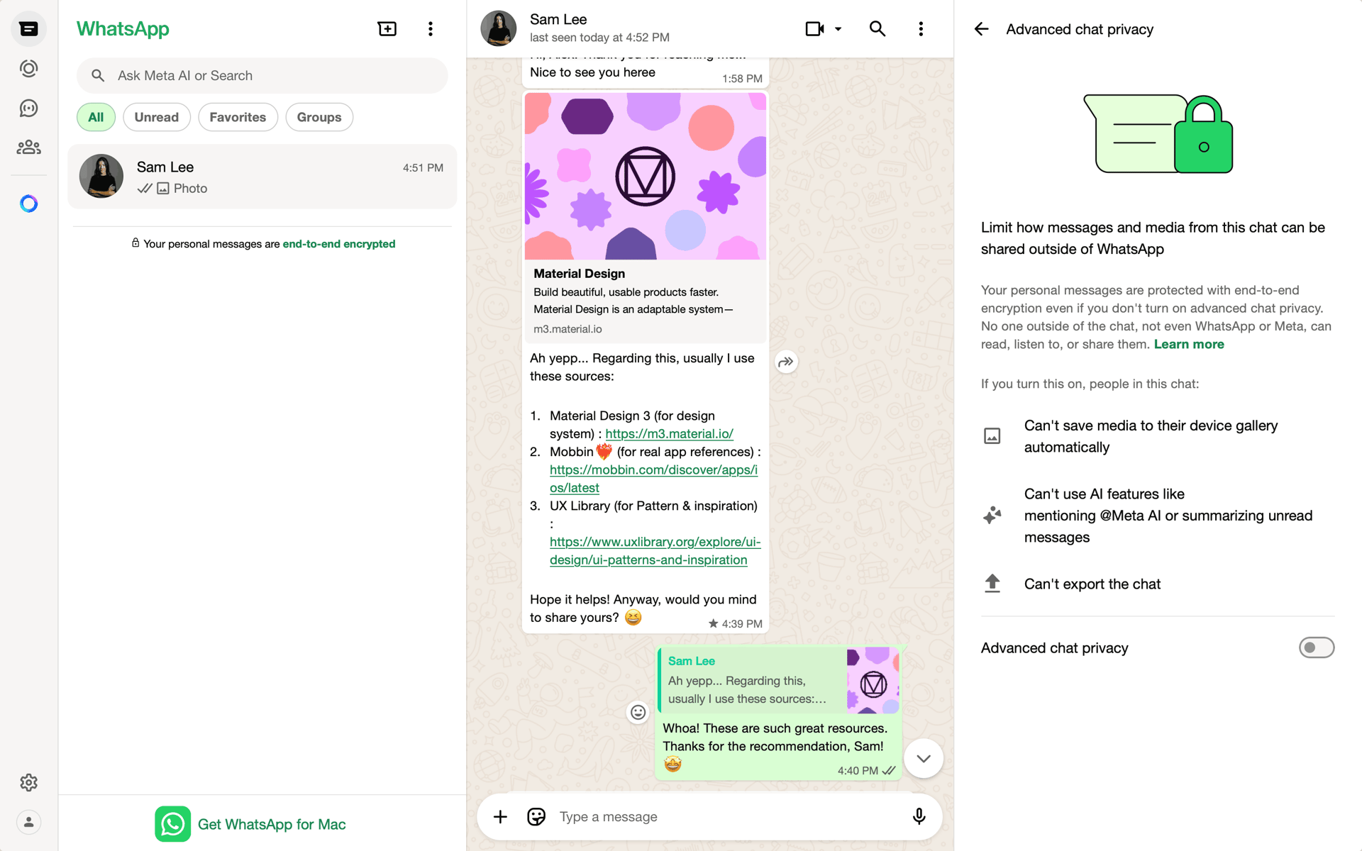WhatsApp Web Social Networking interface screenshot 18