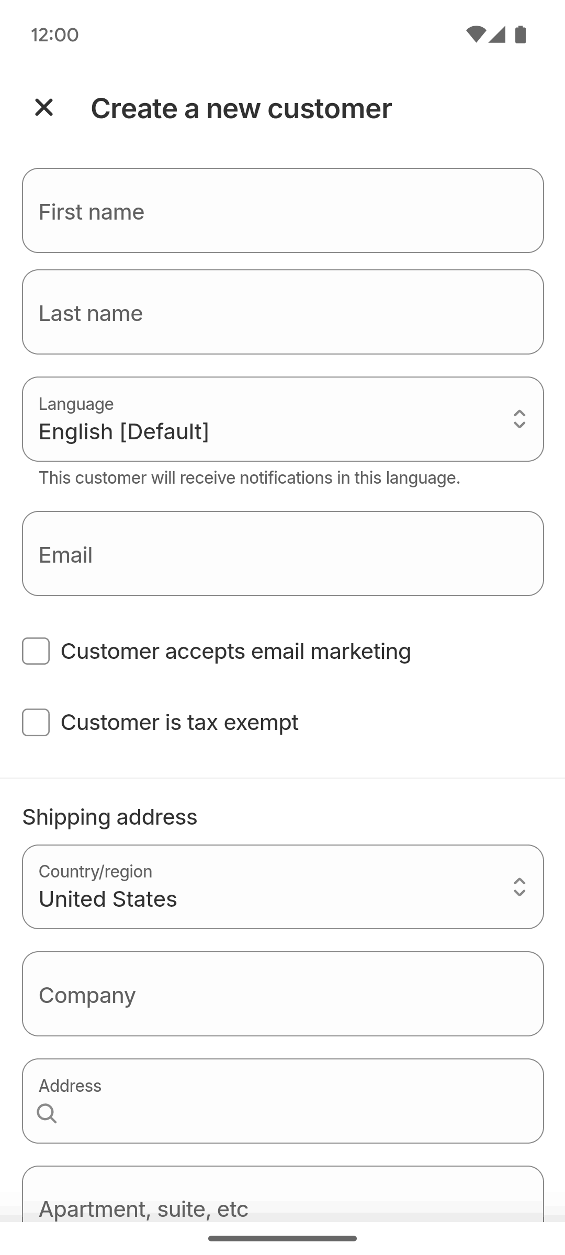 Shopify Android Business interface screenshot 9