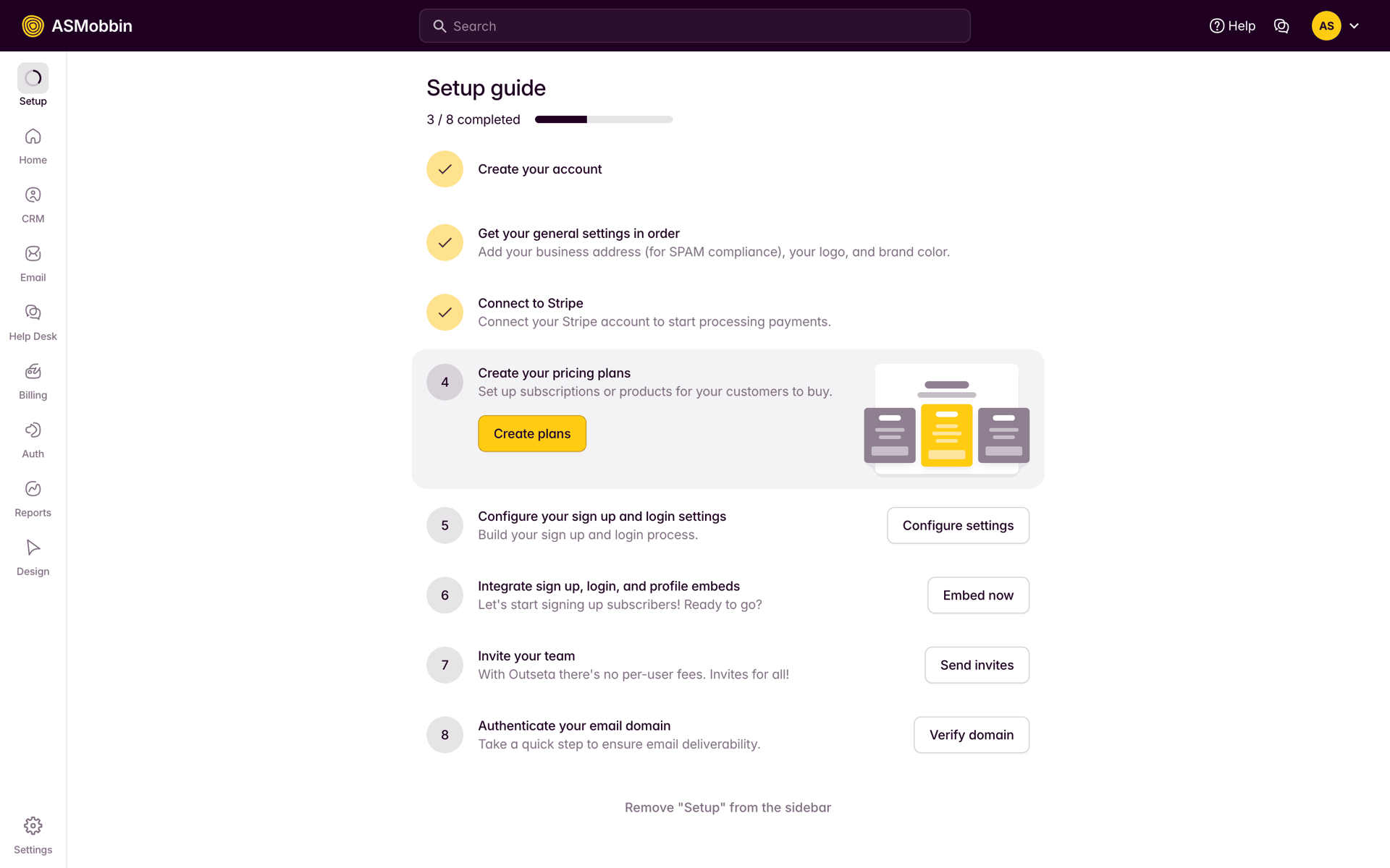 Outseta Web Business interface screenshot 10