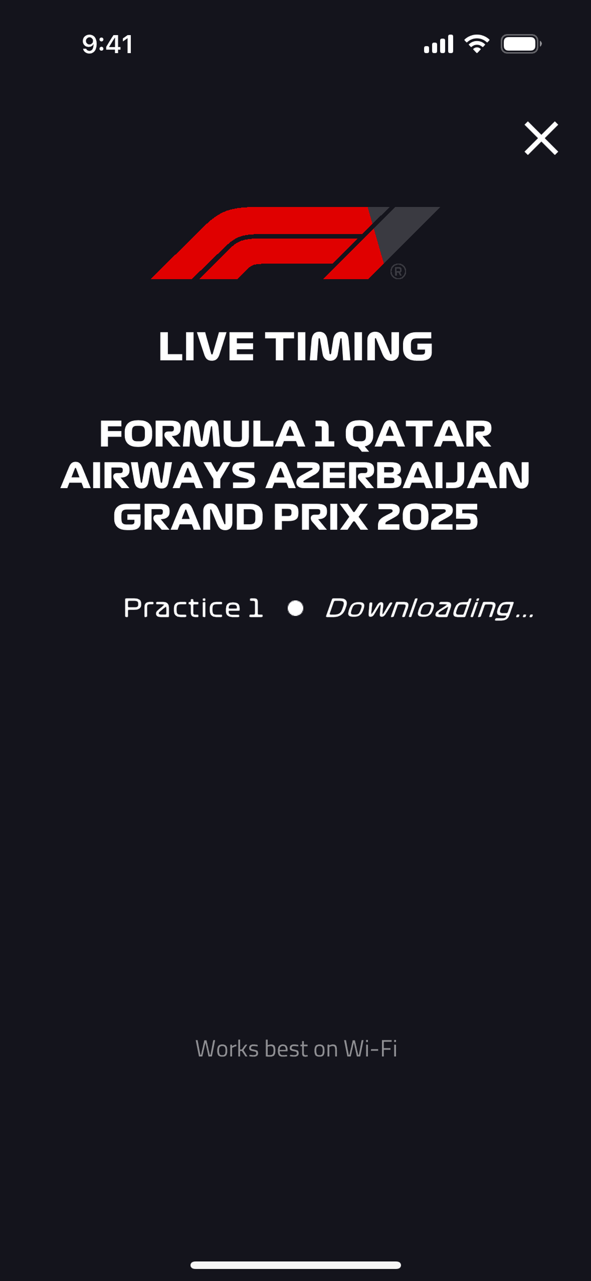 Formula 1® iOS Sports interface screenshot 6