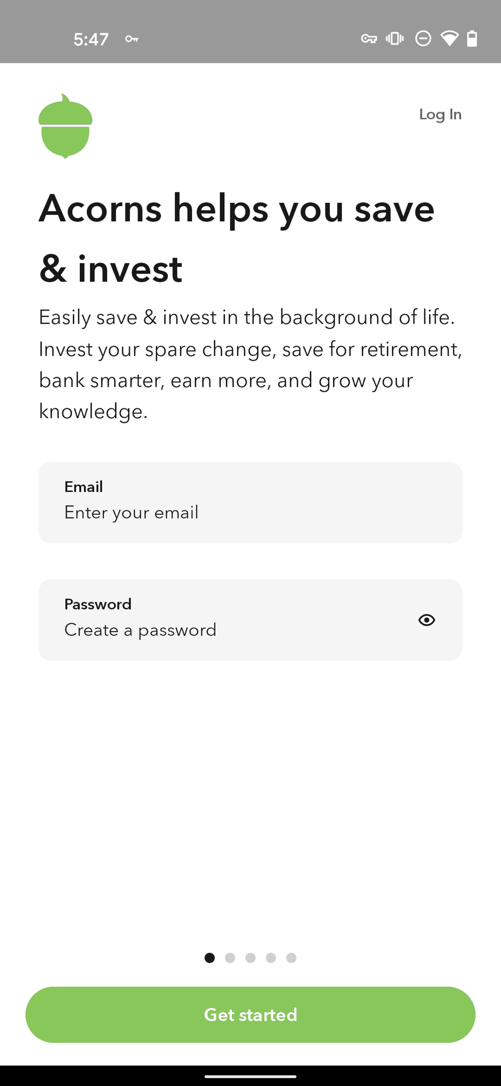 Acorns Android Finance interface screenshot 2