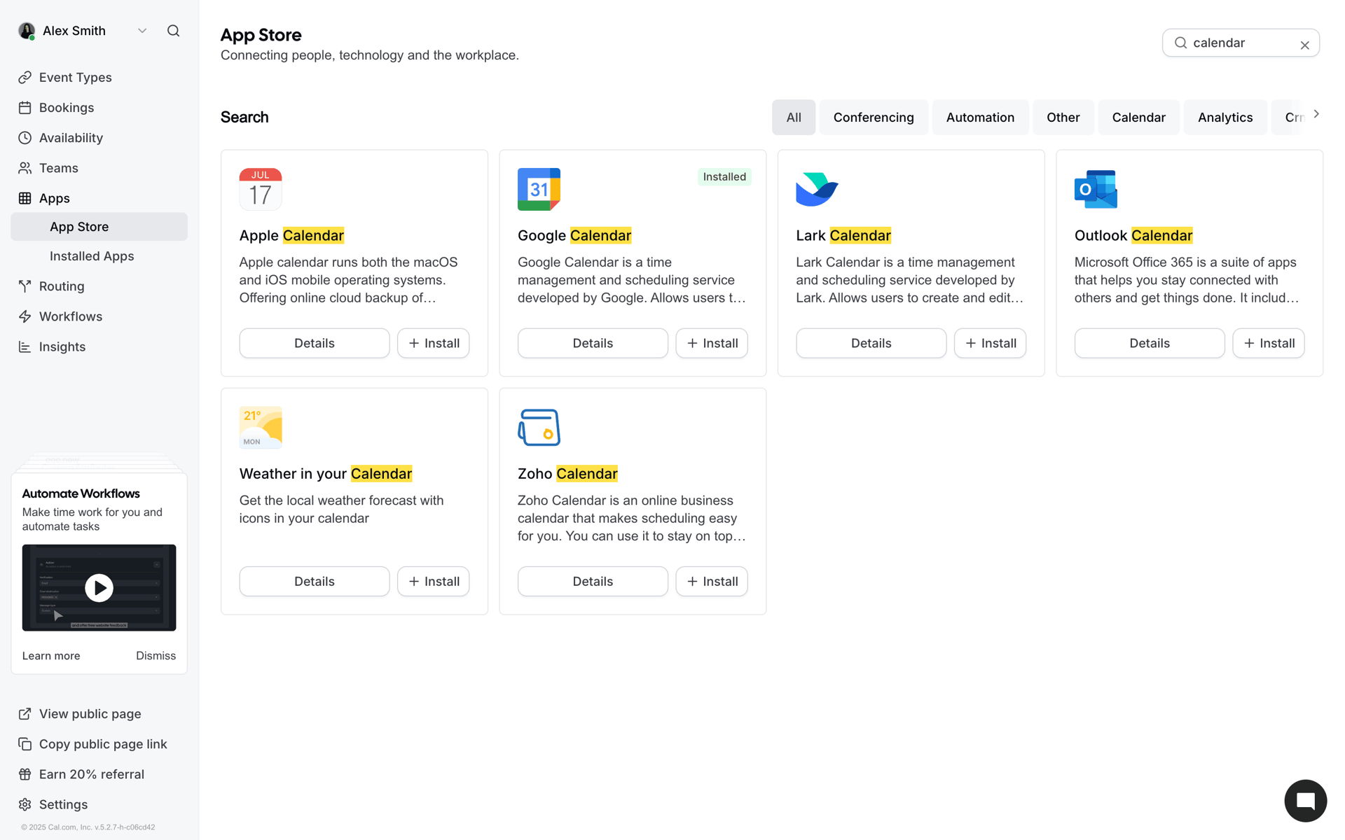 Cal.com Web AI interface screenshot 18