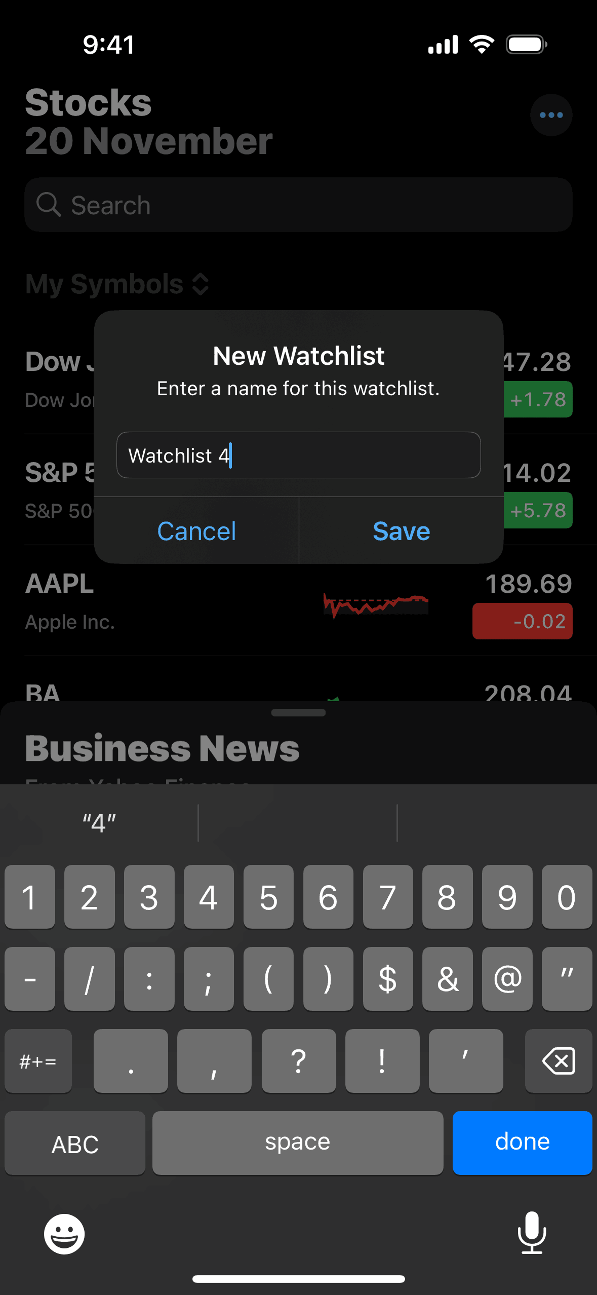 Stocks iOS Finance interface screenshot 18