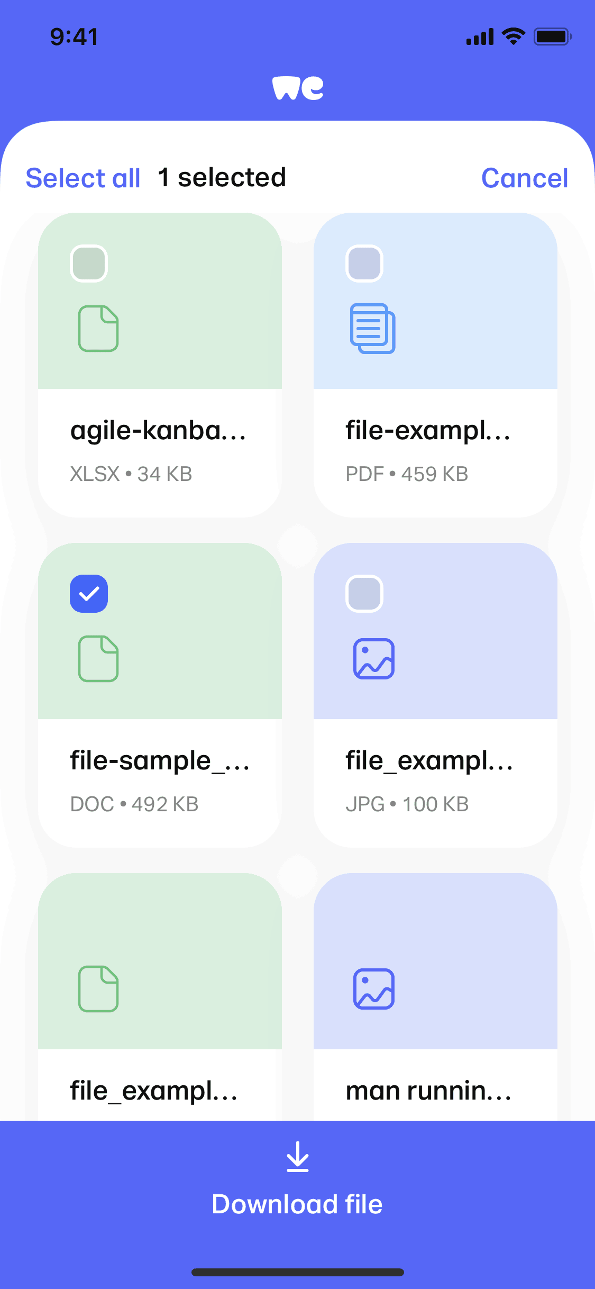 WeTransfer iOS Productivity interface screenshot 17