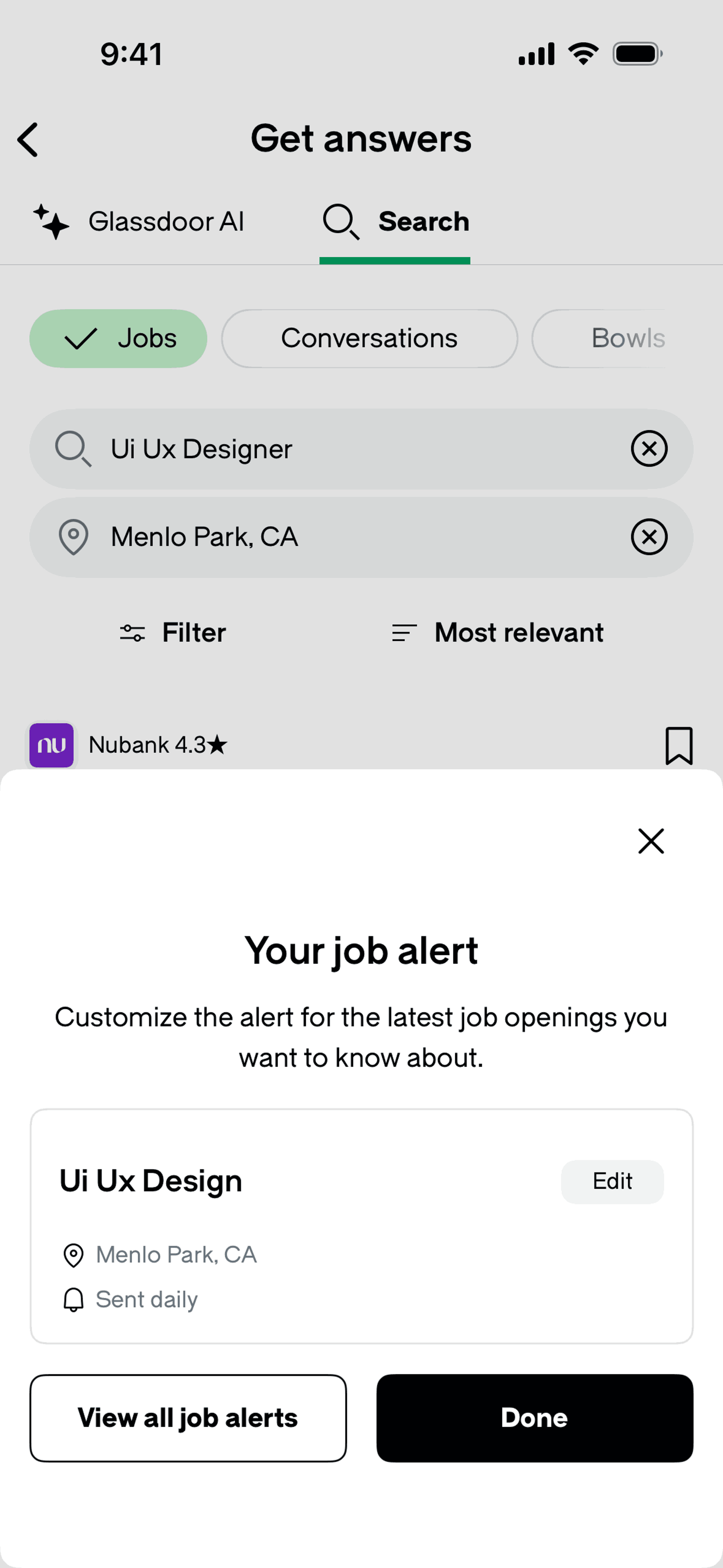 Glassdoor iOS Jobs & Recruitment interface screenshot 20
