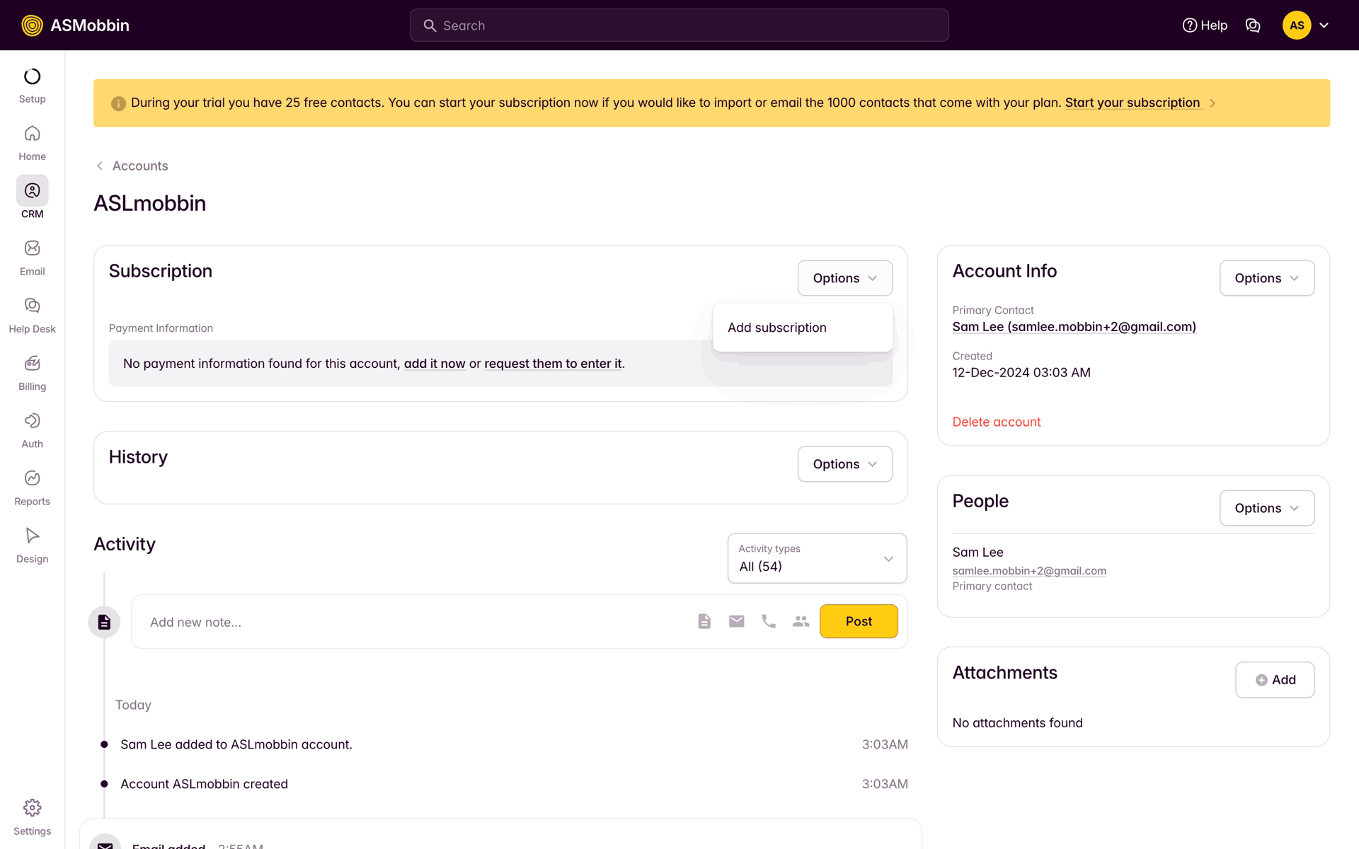Outseta Web Business interface screenshot 15