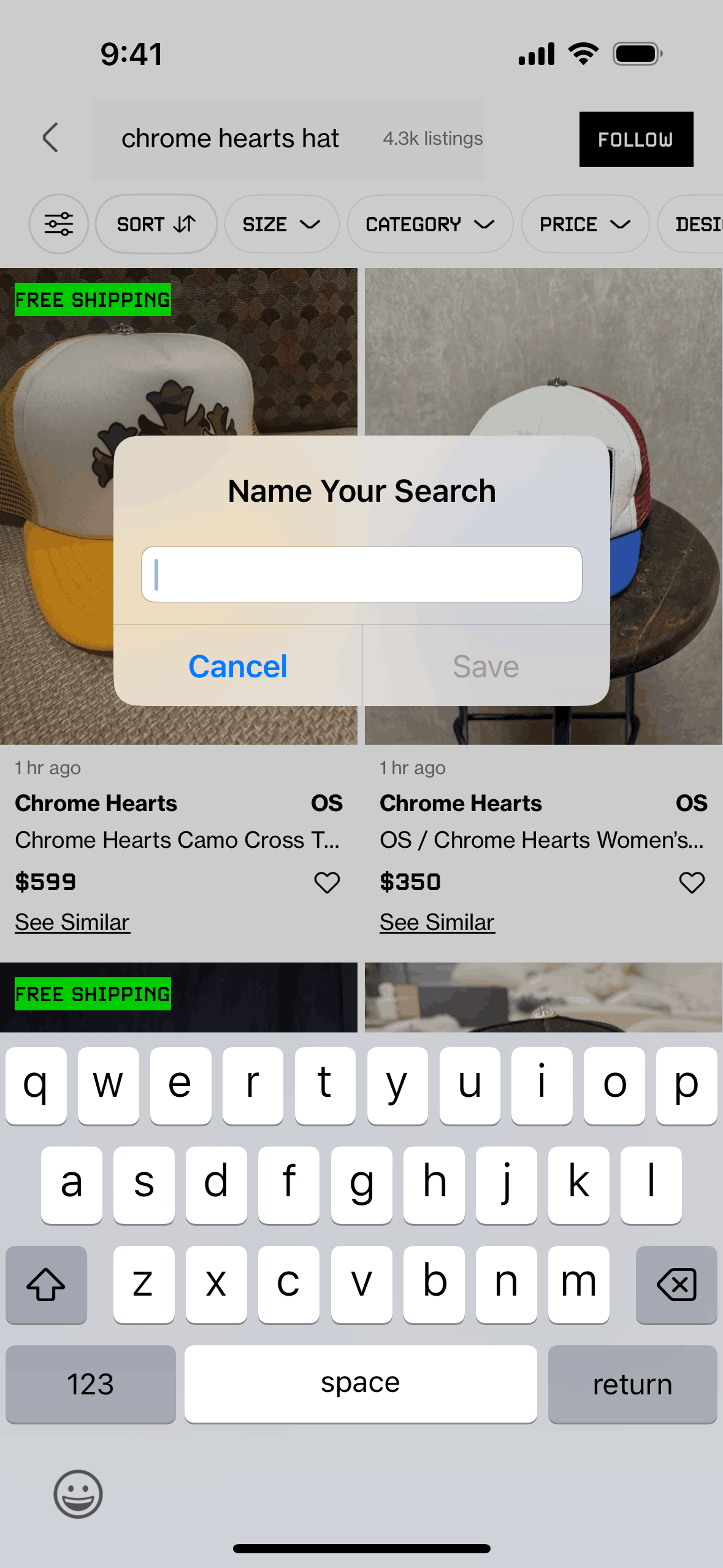Grailed iOS Shopping interface screenshot 8