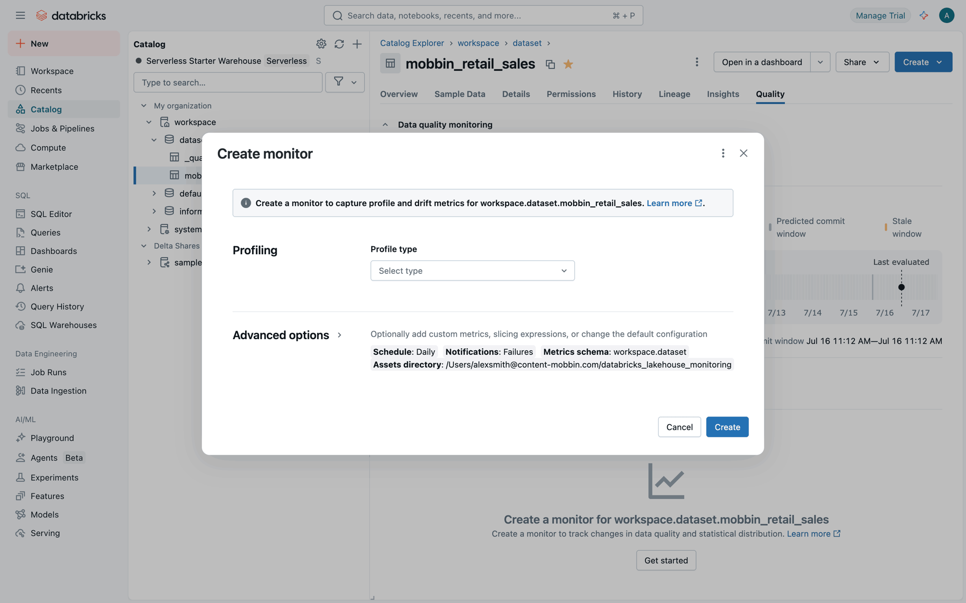 Databricks Web Developer Tools interface screenshot 5