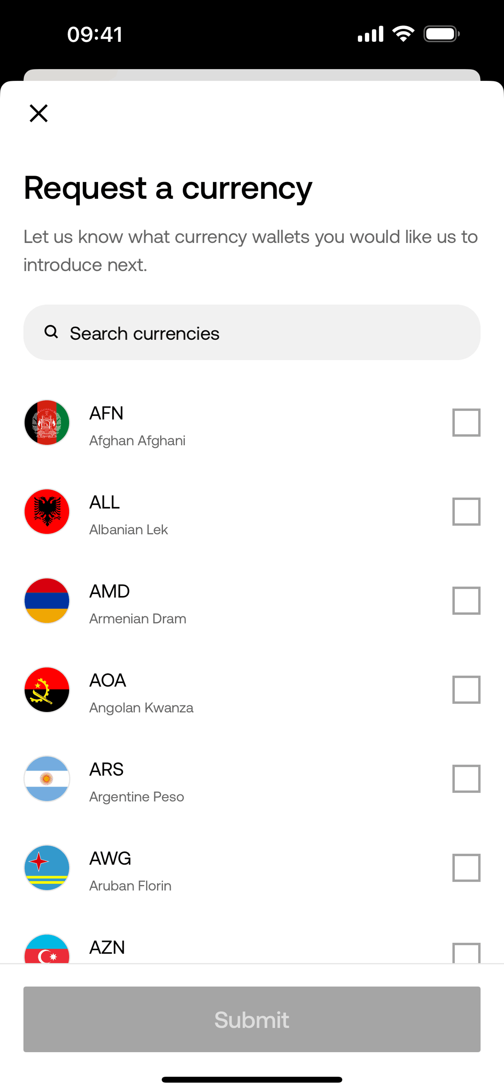 Zing iOS Finance interface screenshot 7